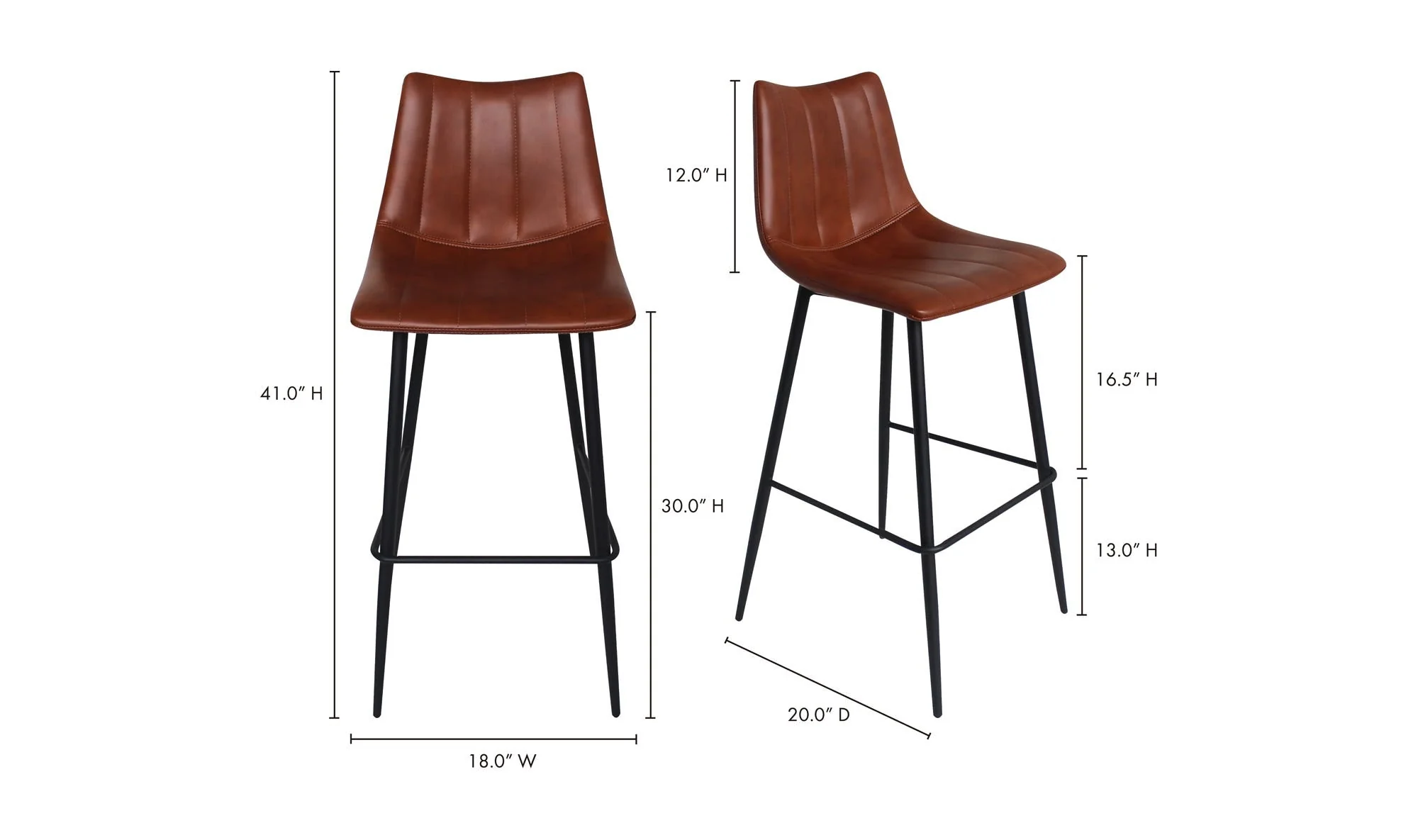Moe's Home Alibi Barstool Brown - Set Of Two - Image 11