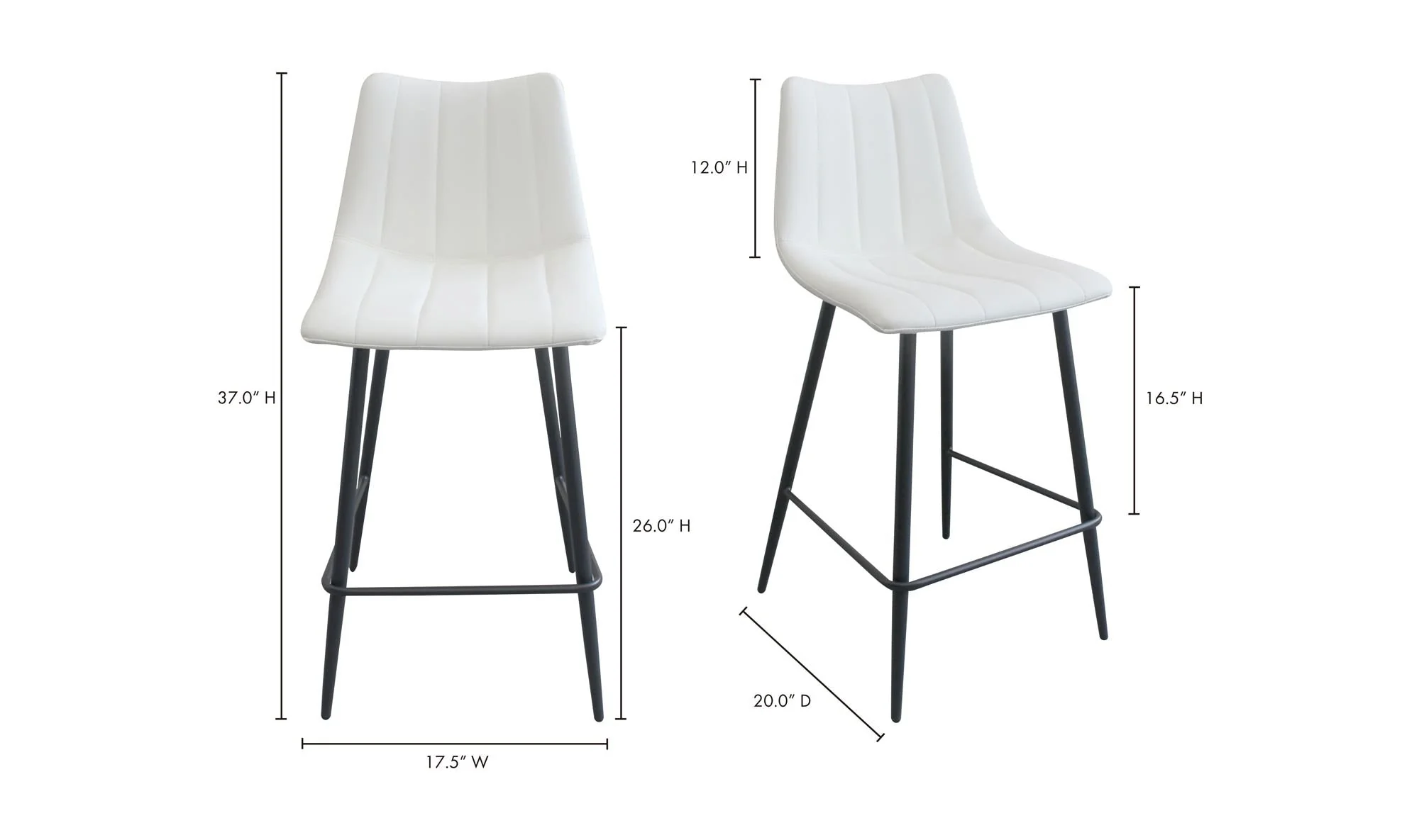 Moe's Home Alibi Counter Stool Ivory - Set Of Two - Image 10