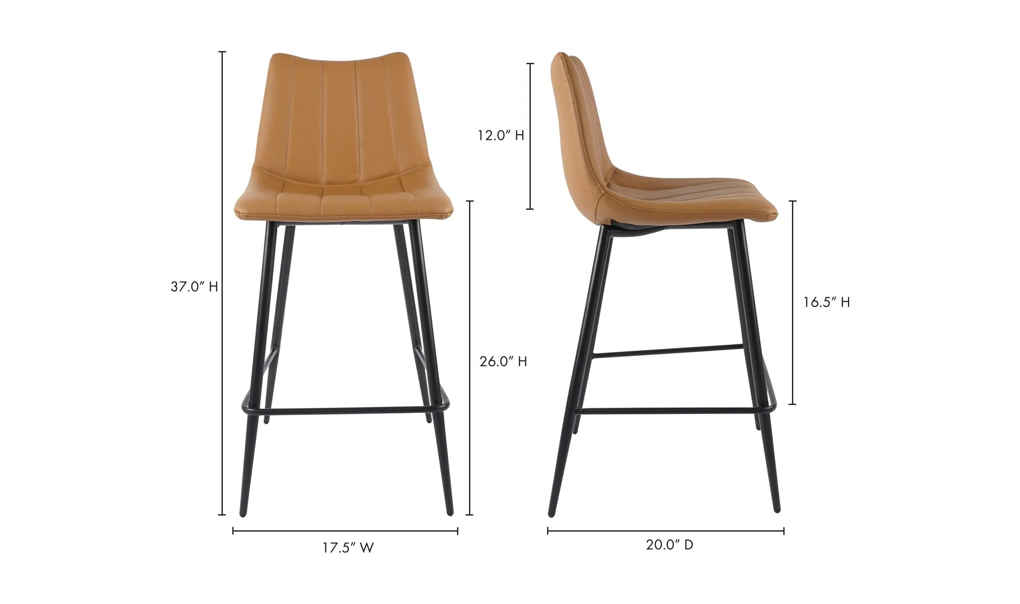 Moe's Home Alibi Counter Stool Tan - Set Of Two - Image 9