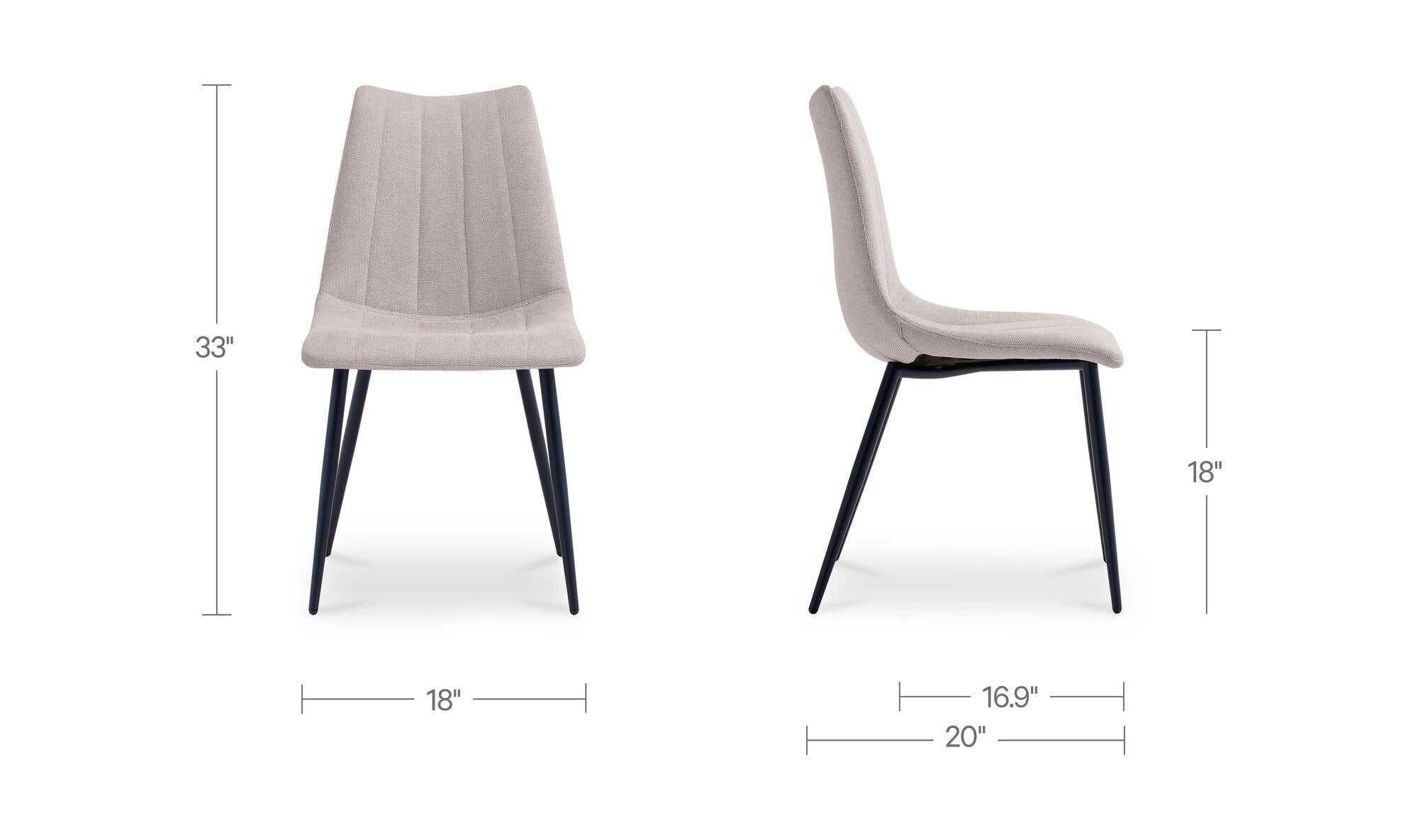 Moe's Home Alibi Dining Chair Beige-Set of Two - Image 10