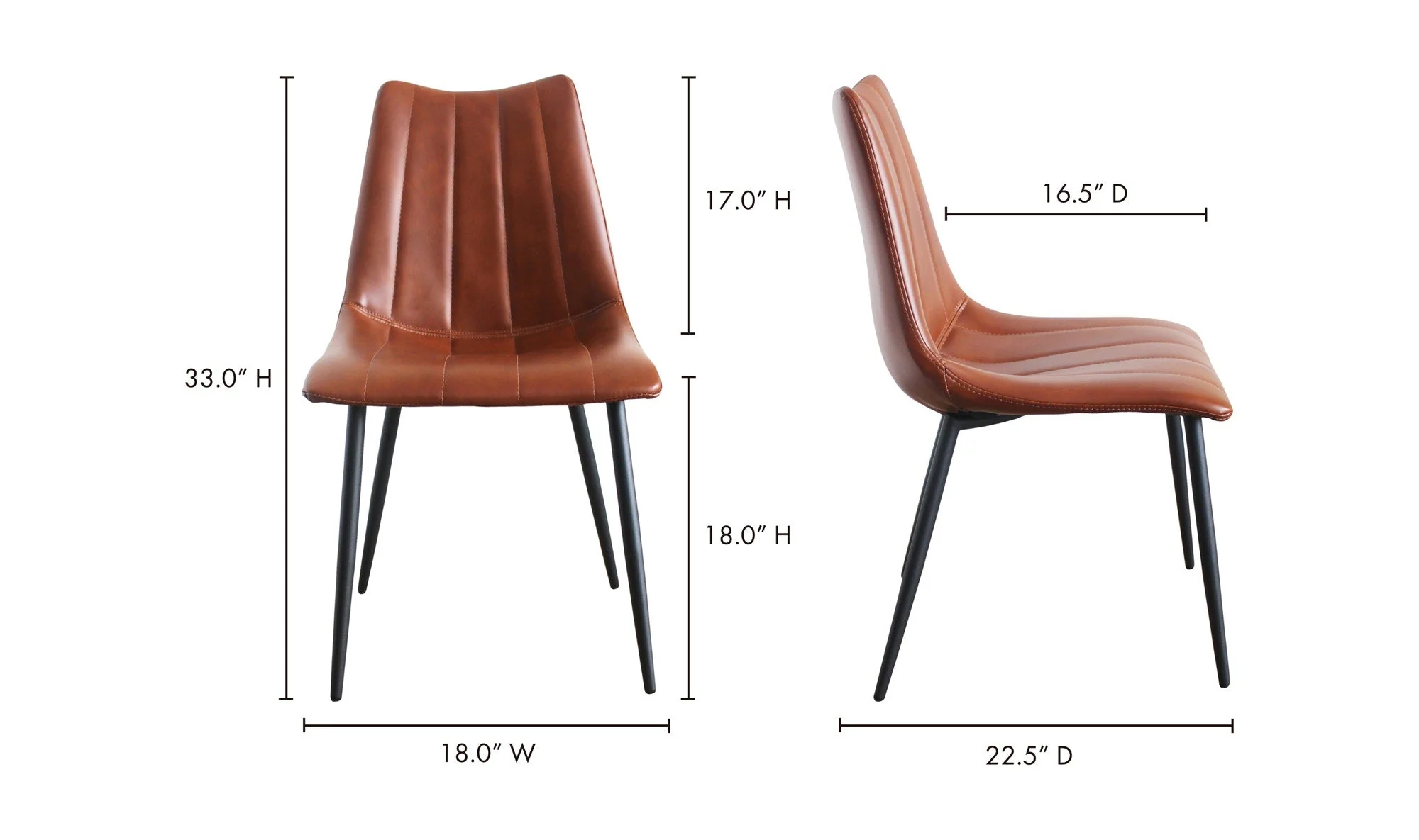 Moe's Home Alibi Dining Chair Brown - Set Of Two - Image 10