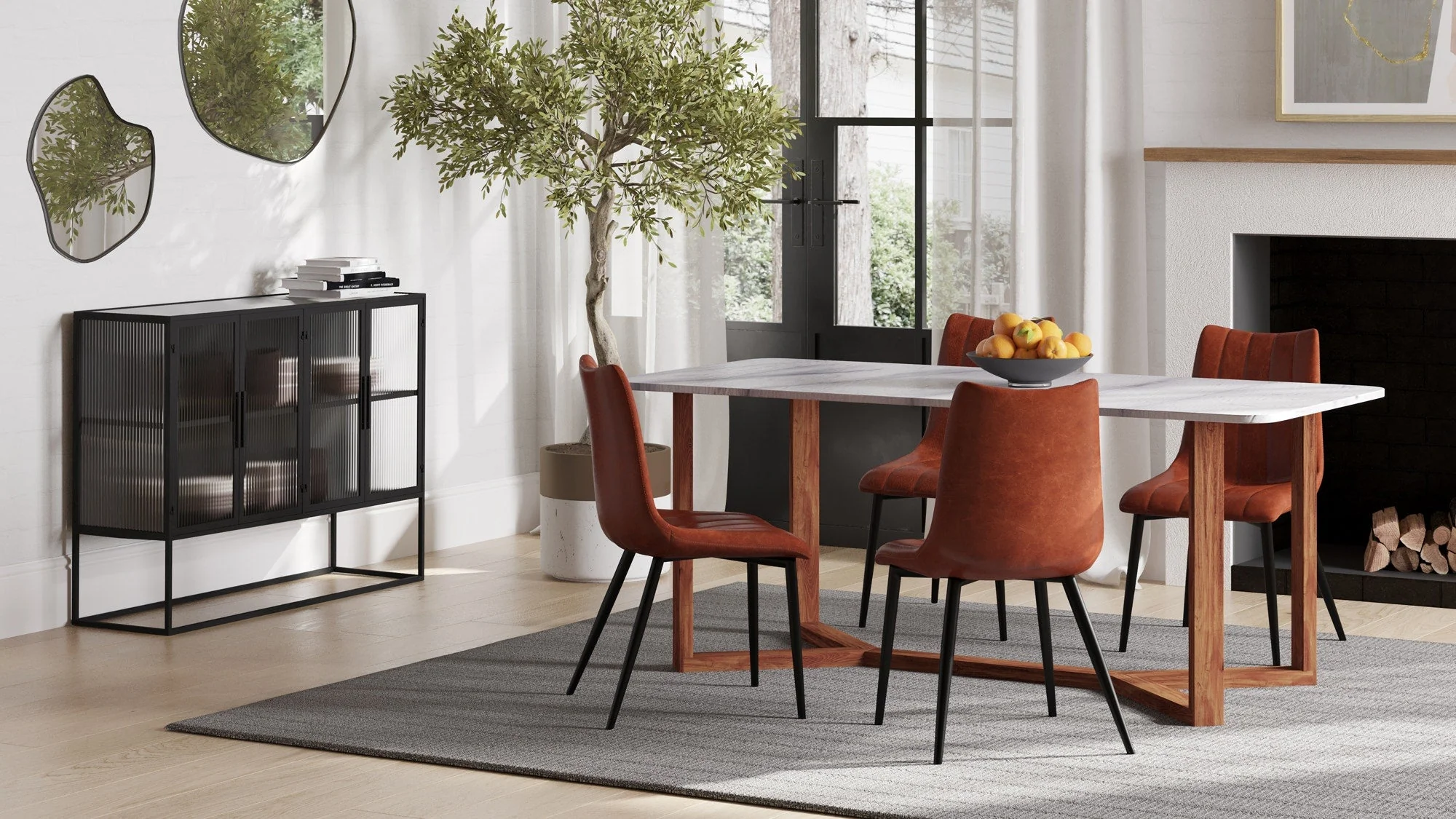 Moe's Home Alibi Dining Chair Brown - Set Of Two - Image 2