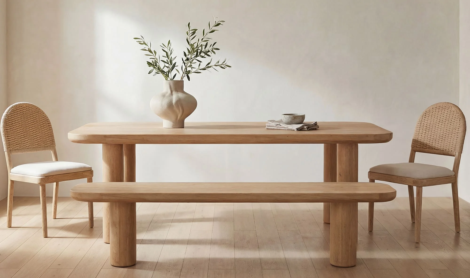 Moe's Home Anders Dining Bench Large Natural - Image 2