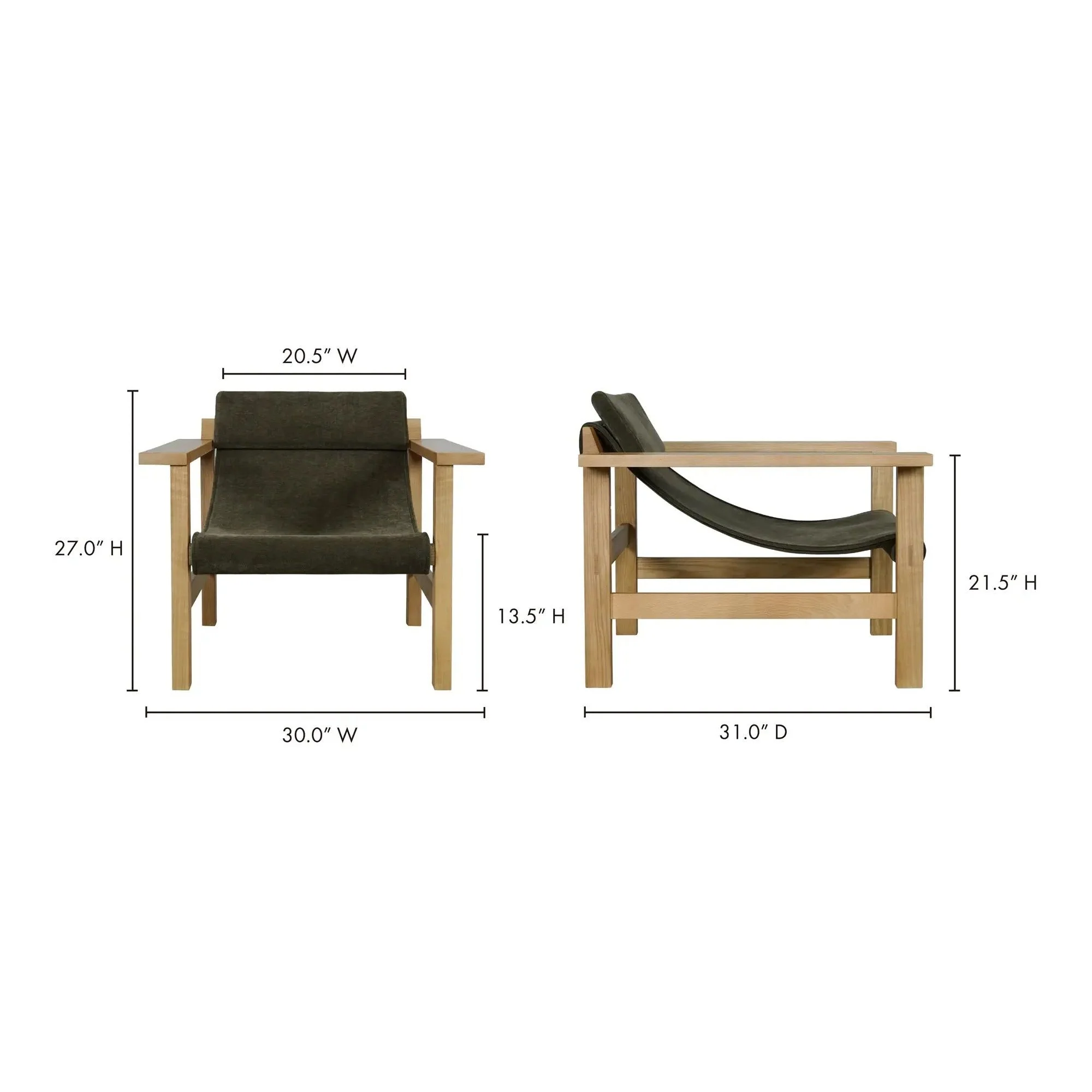 Moe's Home Collection Annex Cedar Green Lounge Chair - Image 16