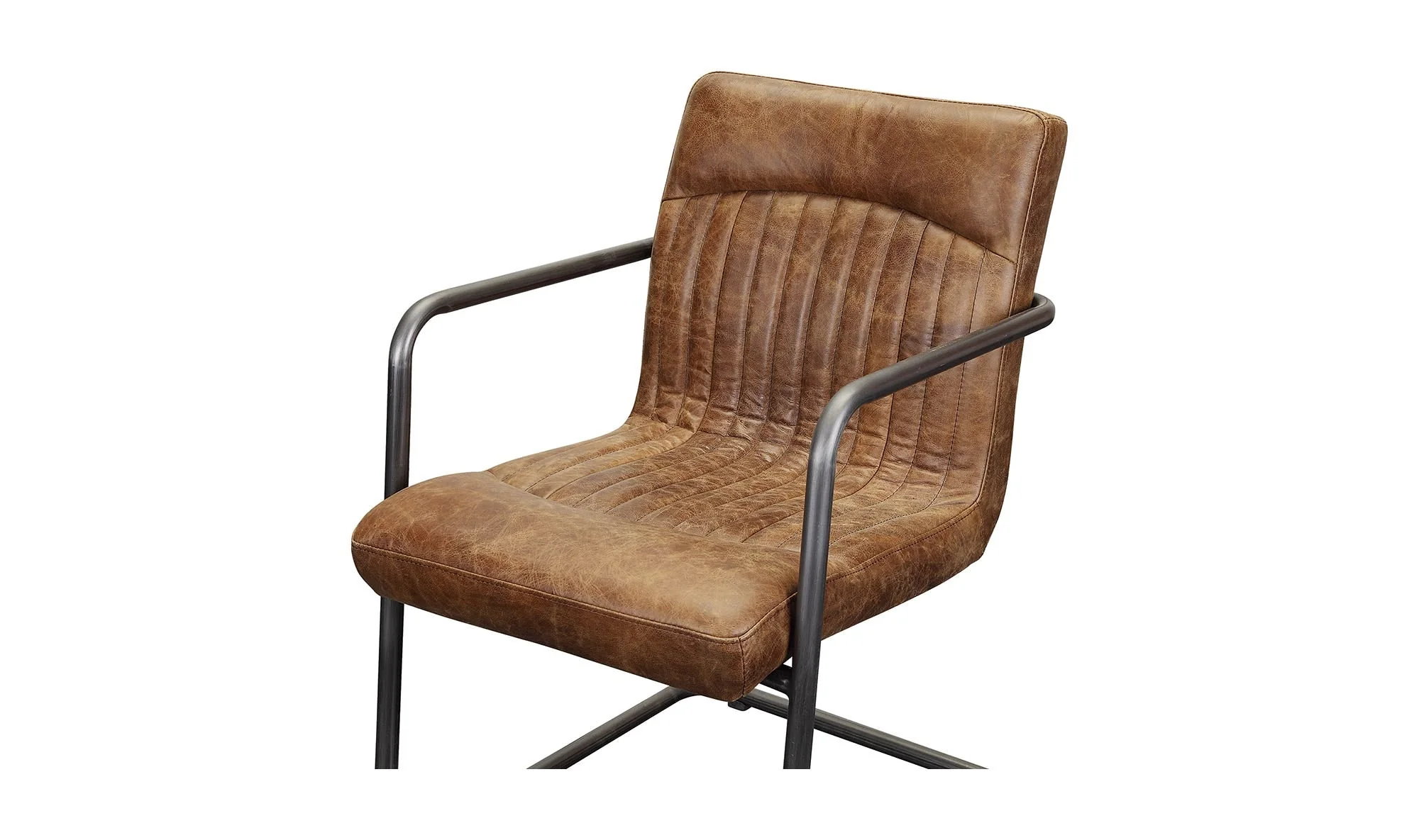 Moe's Home Ansel Arm Chair Grazed Brown Leather - Set Of Two - Image 7