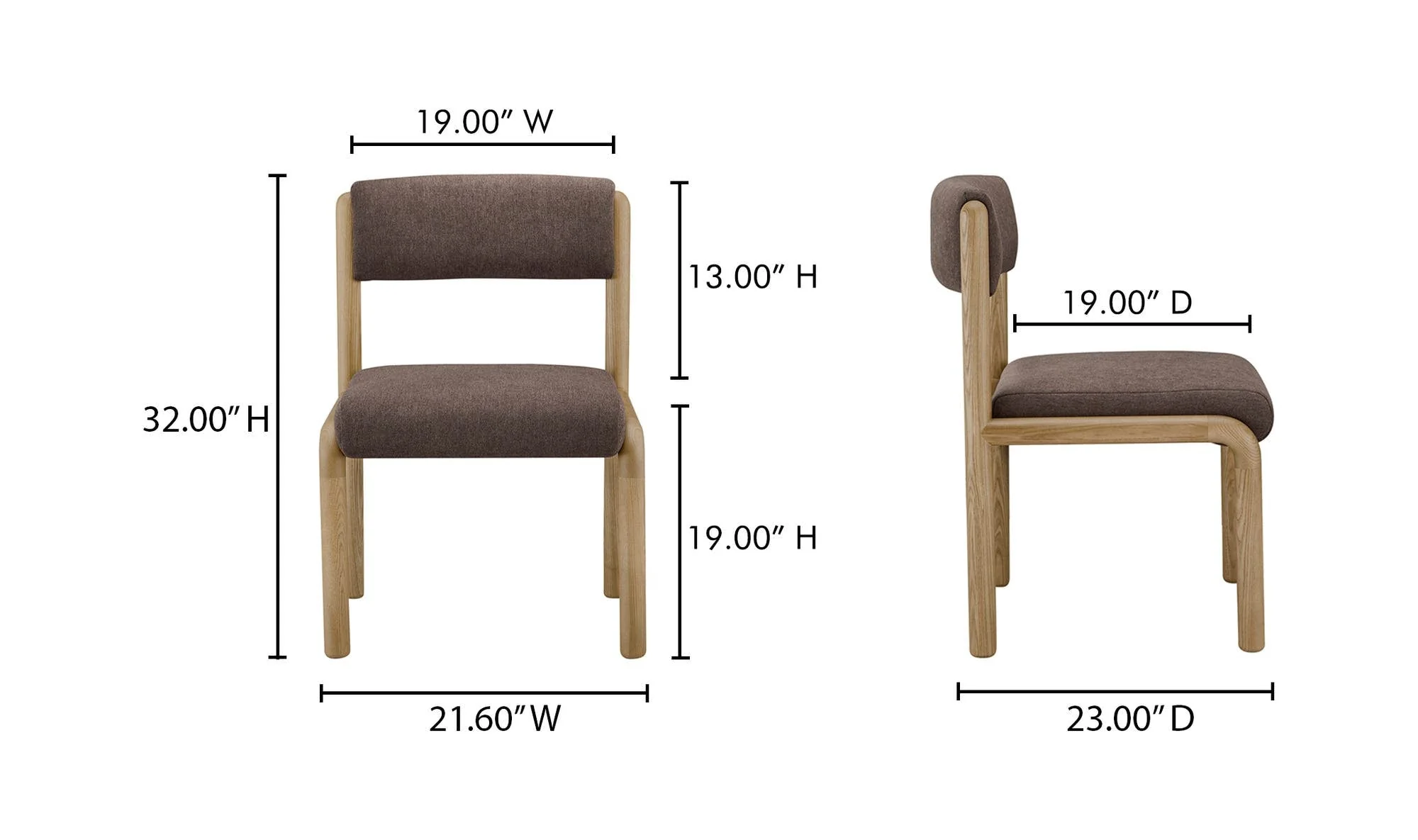 Moe's Home April Dining Chair Deep Brown-Set Of Two - Image 9