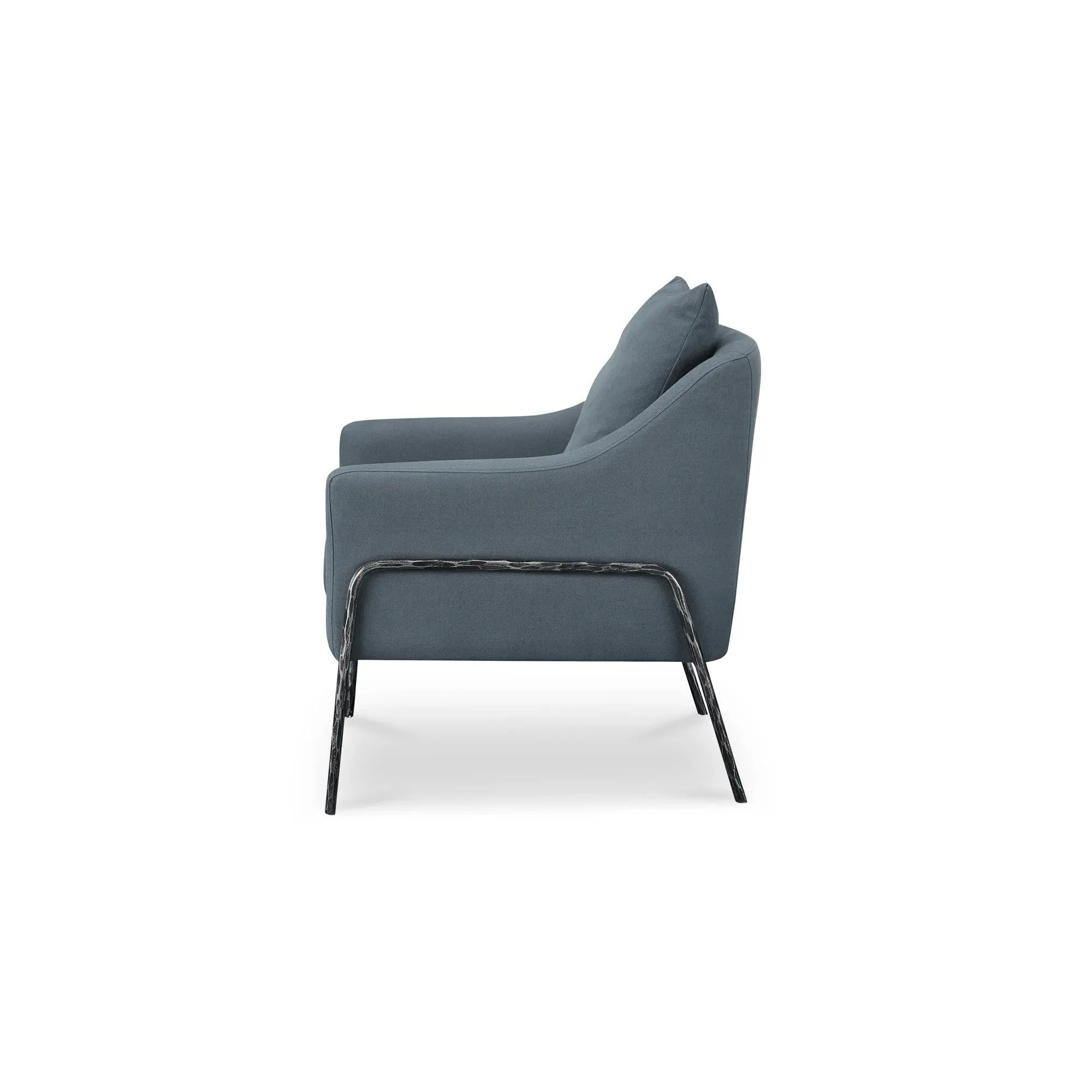 Moe's Home Collection Archer Slate Blue Accent Chair - Image 3