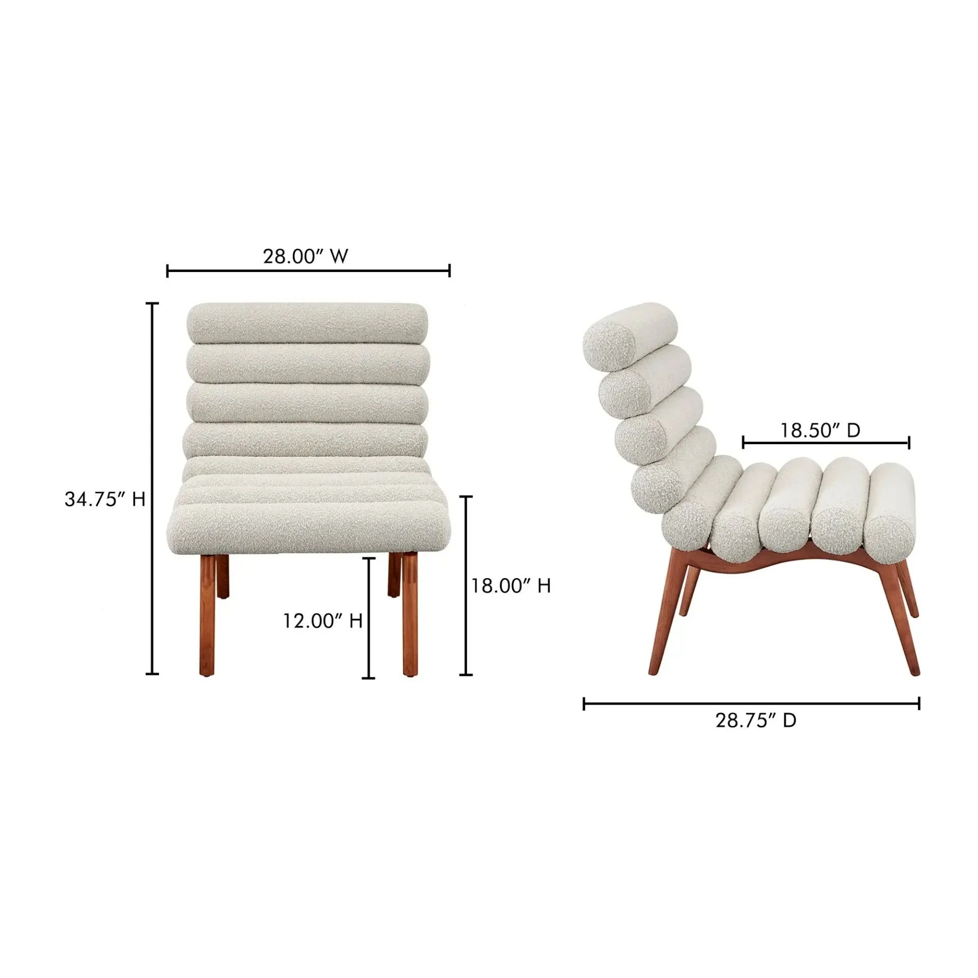 Moe's Home Collection Arlo Off White Accent Chair - Image 8