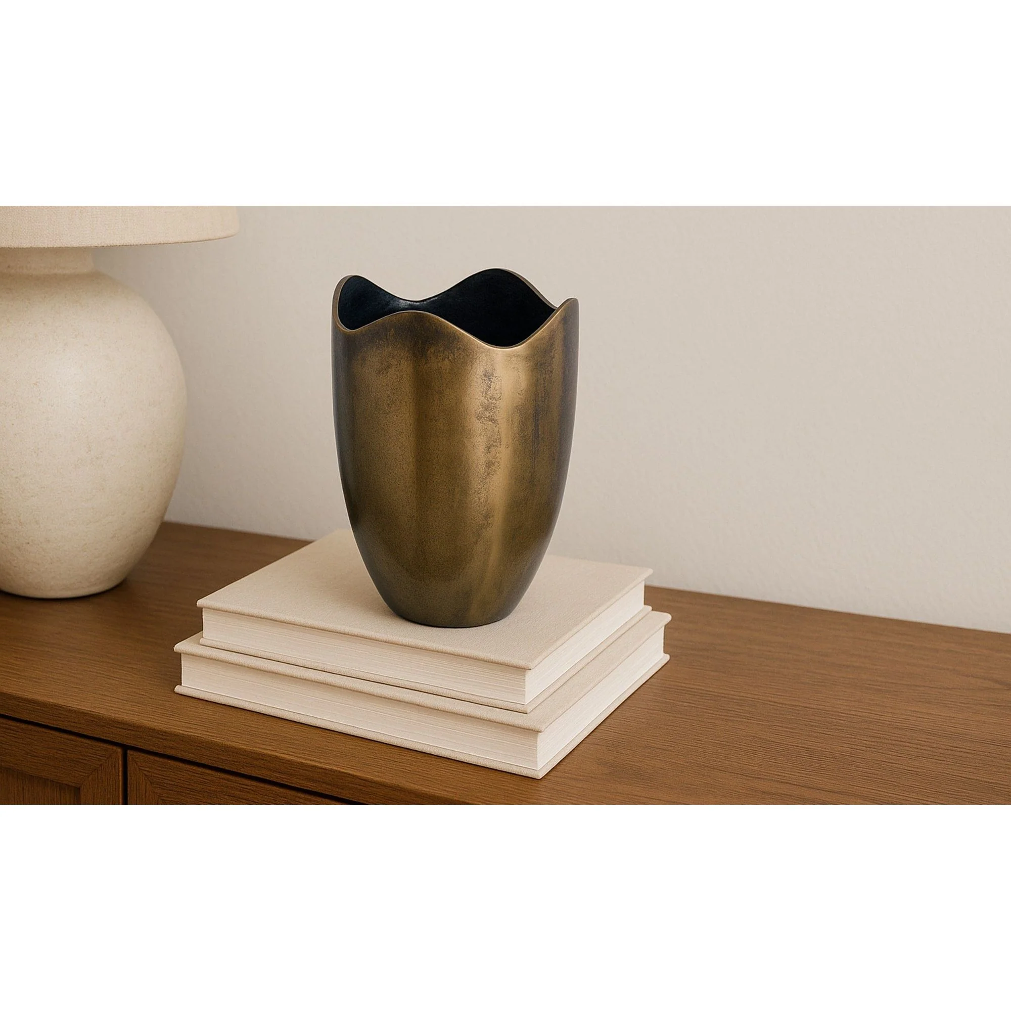 Moe's Home Athena Cast Aluminum Vase Antique Brass - Image 2