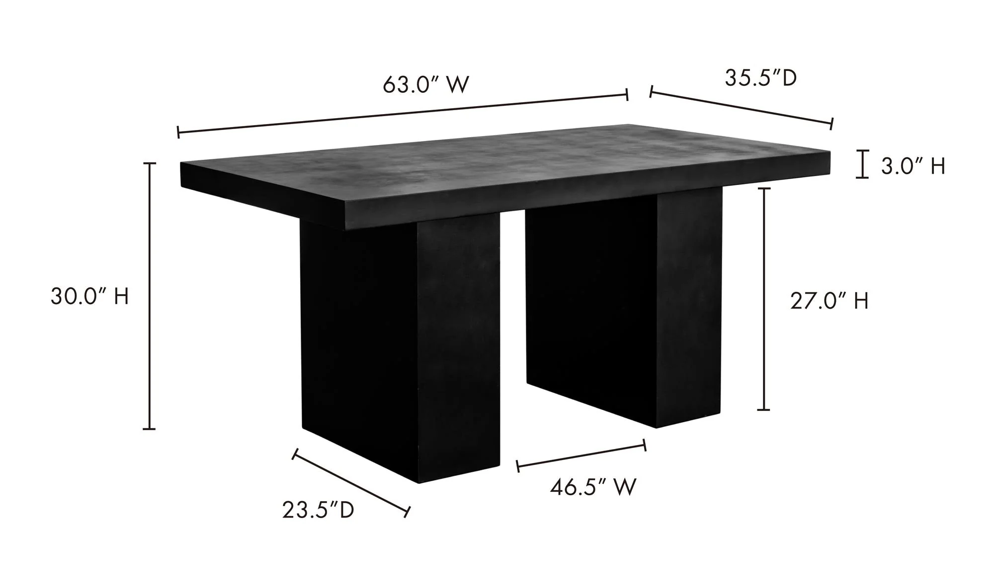 Moe's Home Aurelius 2 Outdoor Dining Table Black - Image 6