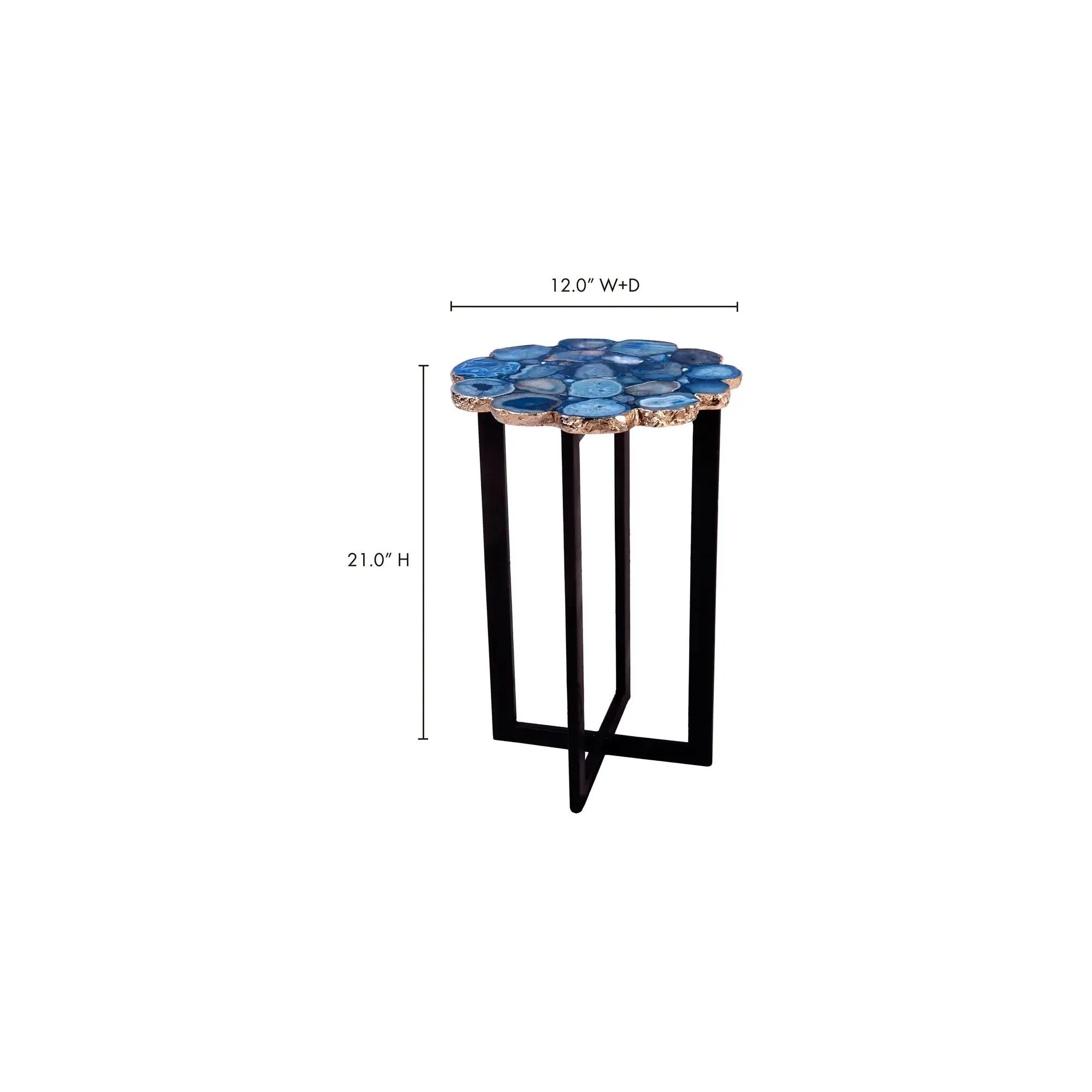 Moe's Home Collection Azul Agate Blue Accent Table - Image 6
