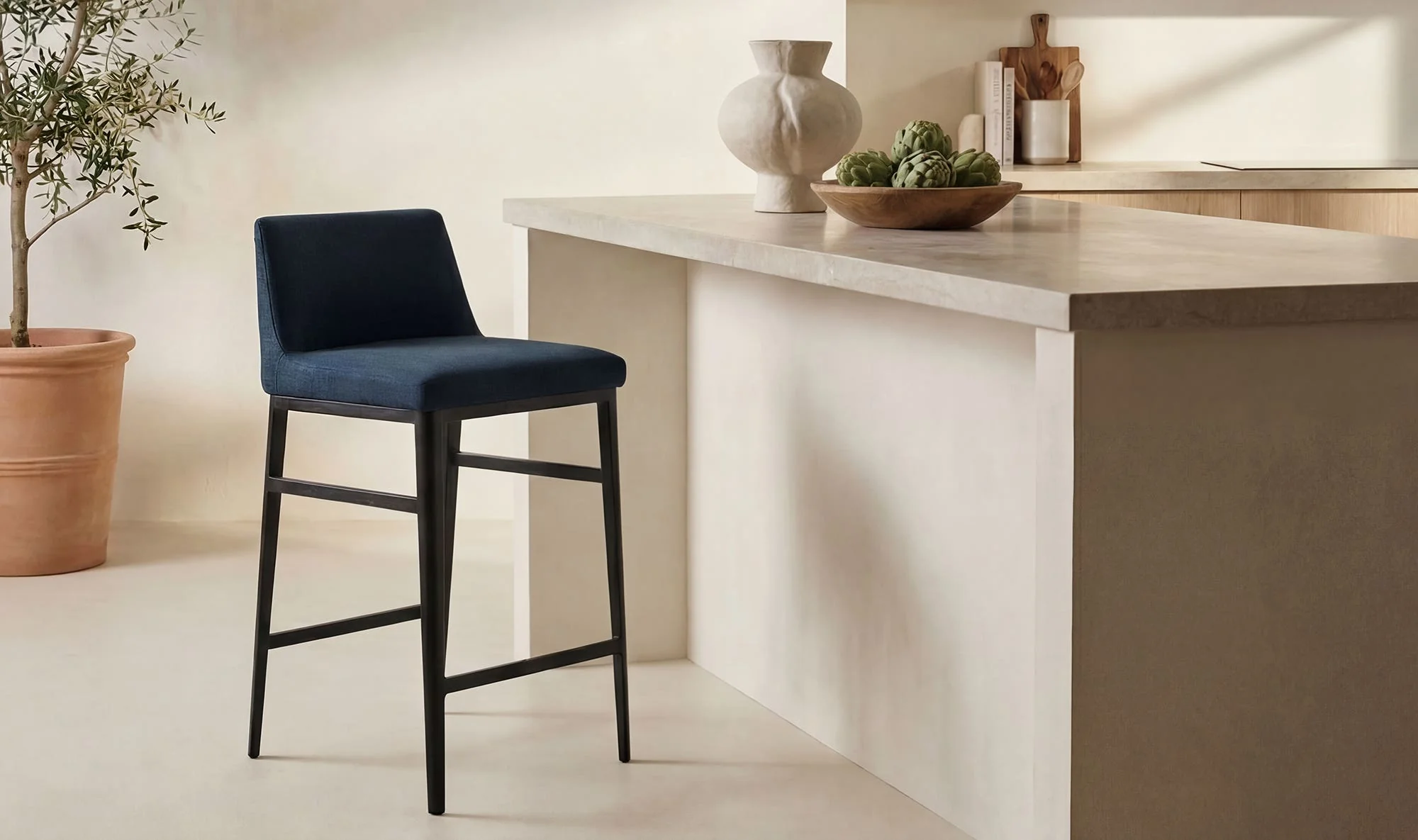 Moe's Home Baron Counter Stool Blue - Image 2