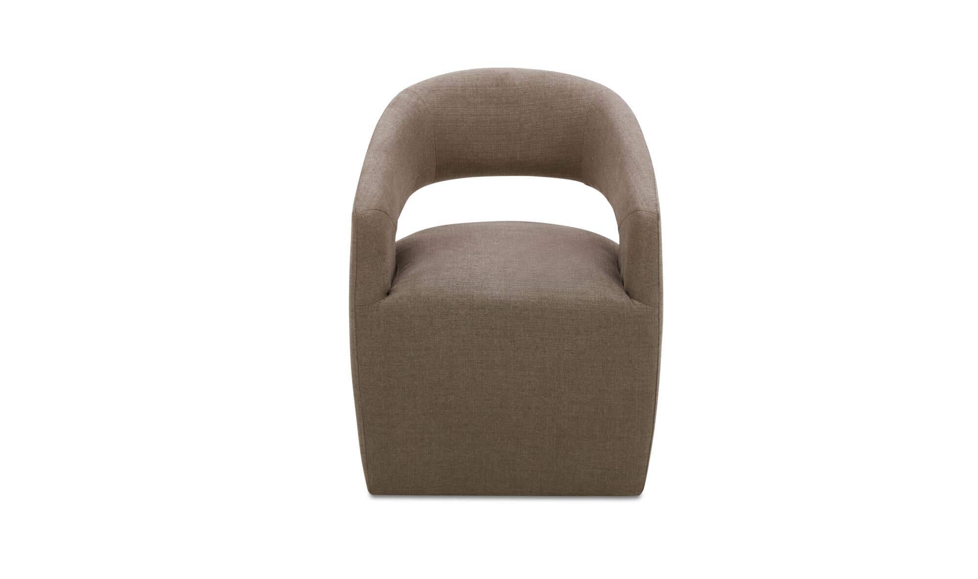 Moe's Home Barrow Rolling Dining Chair Soft Taupe