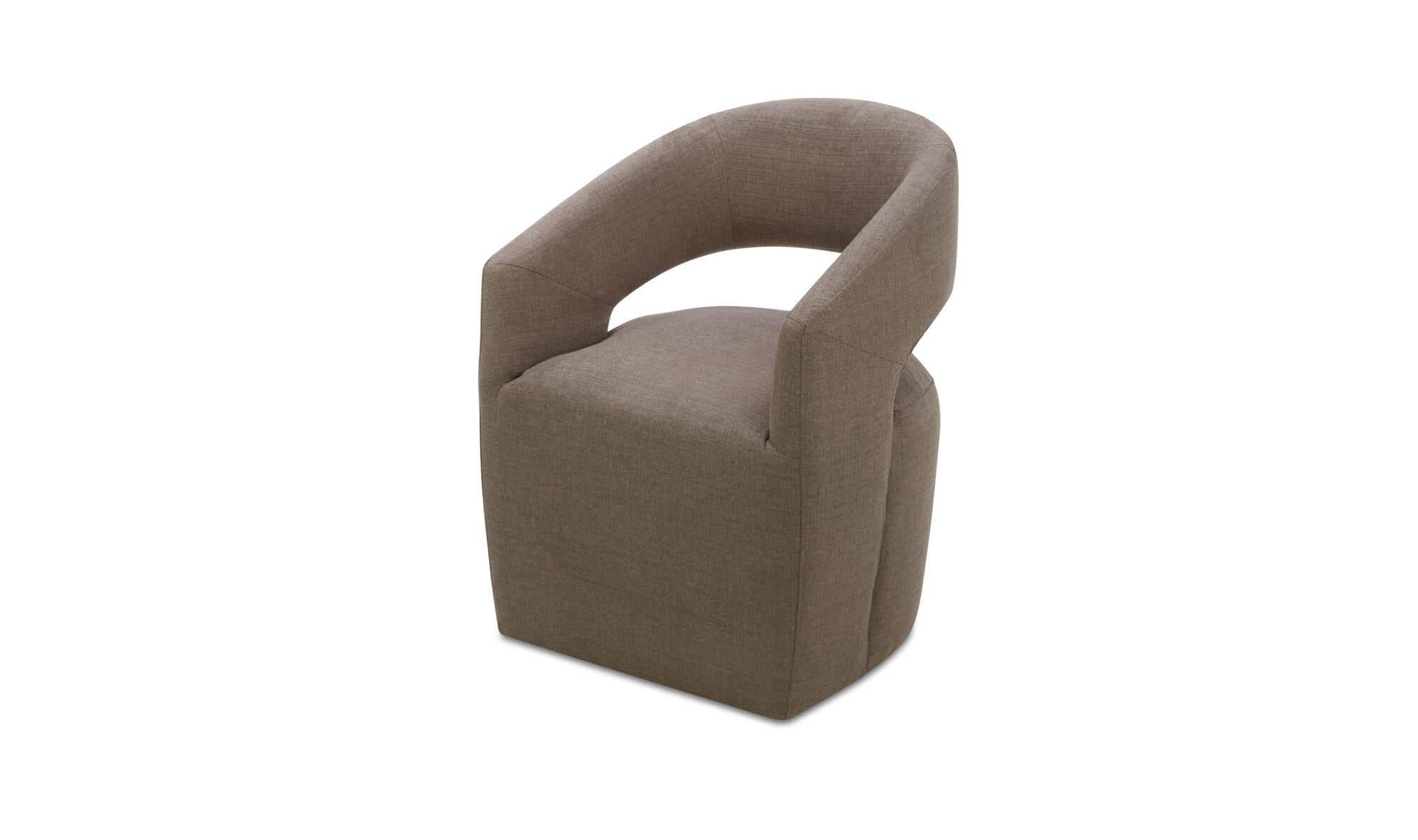 Moe's Home Barrow Rolling Dining Chair Soft Taupe - Image 3