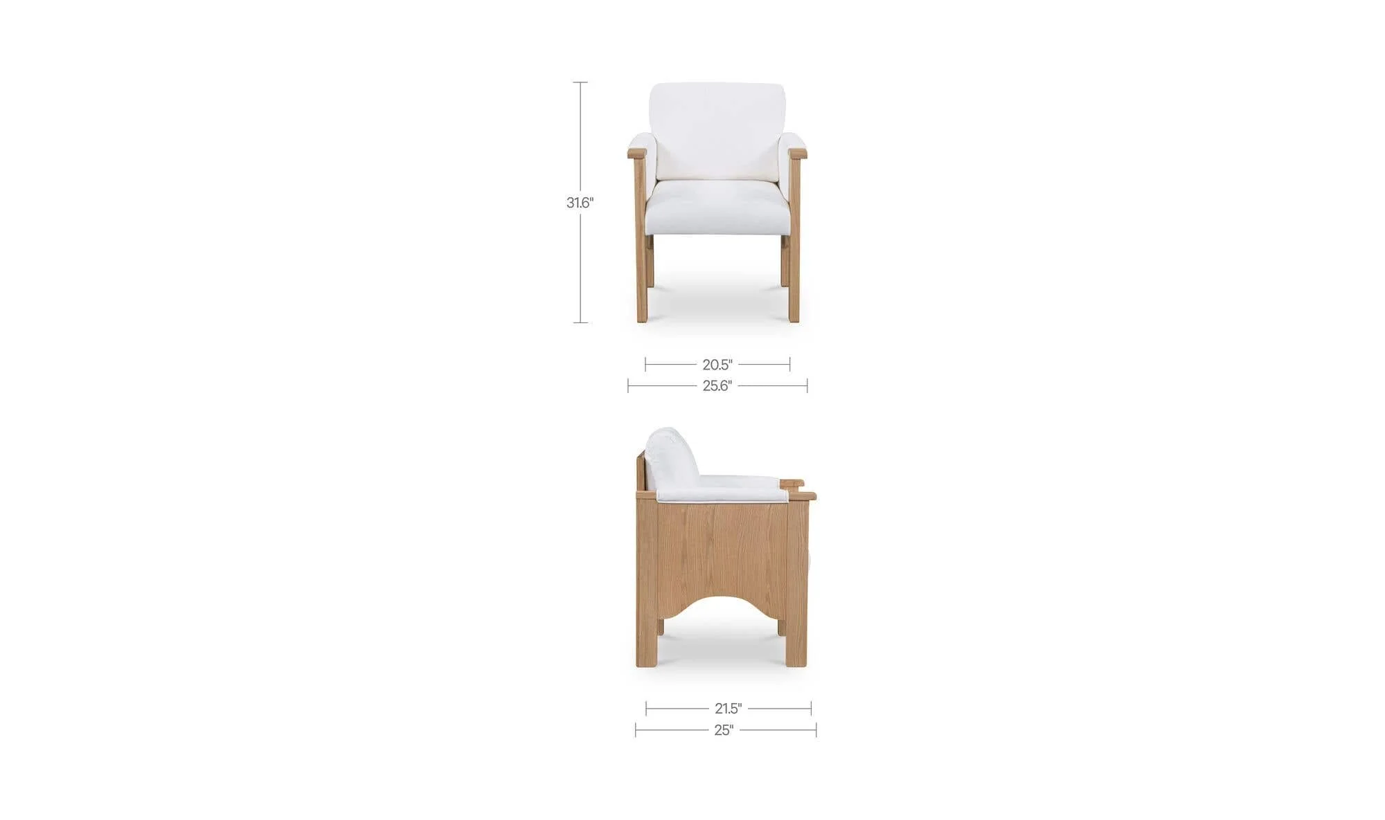 Moe's Home Bauer Dining Chair Cream - Image 8