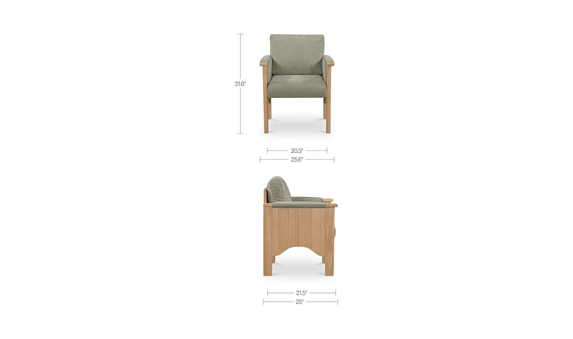 Moe's Home Bauer Dining Chair Sage - Image 13