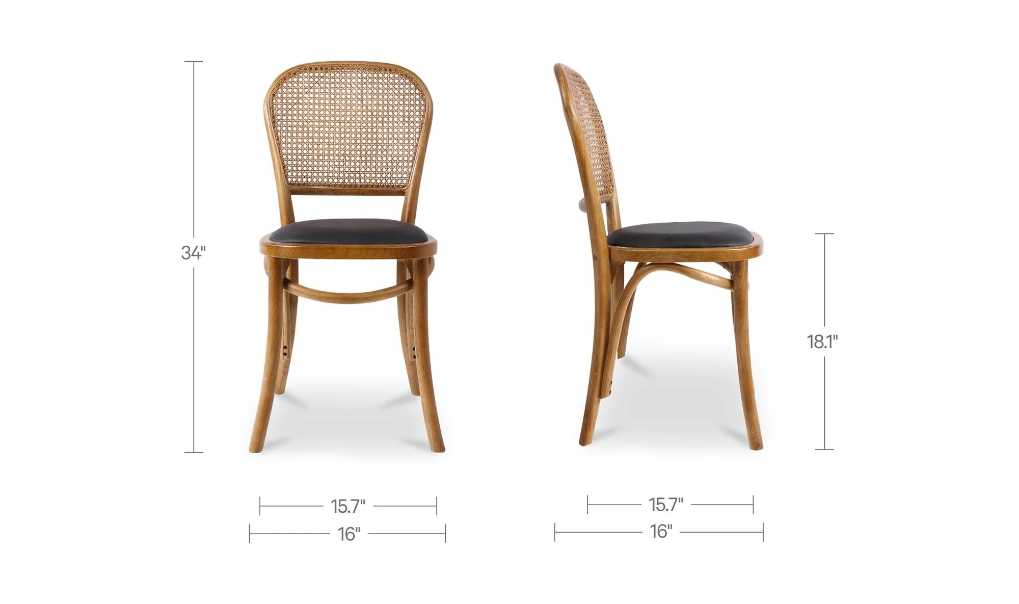 Moe's Home Bedford Dining Chair Light Brown - Set Of Two - Image 12