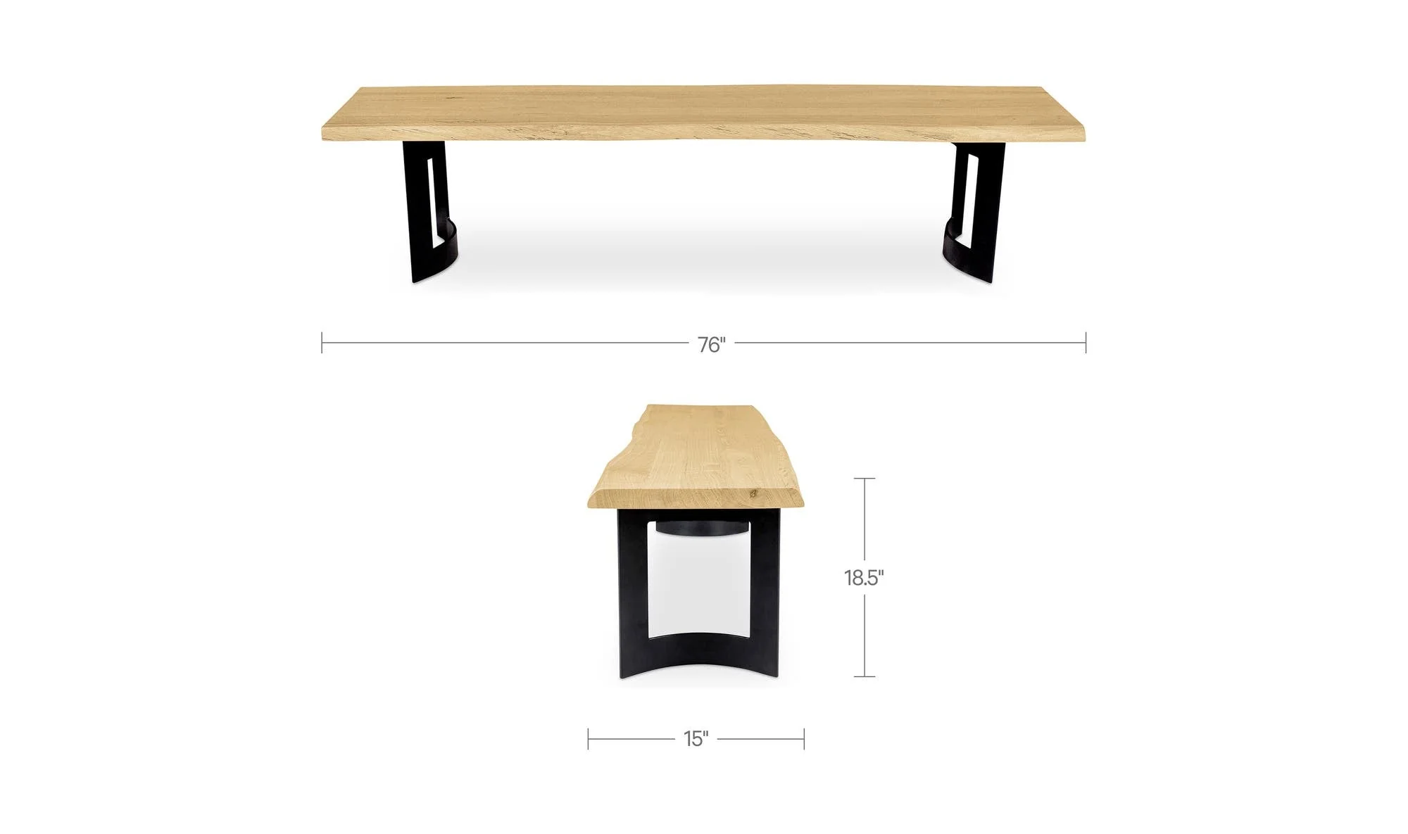 Moe's Home Bent Bench Extra Small Oak - Image 8