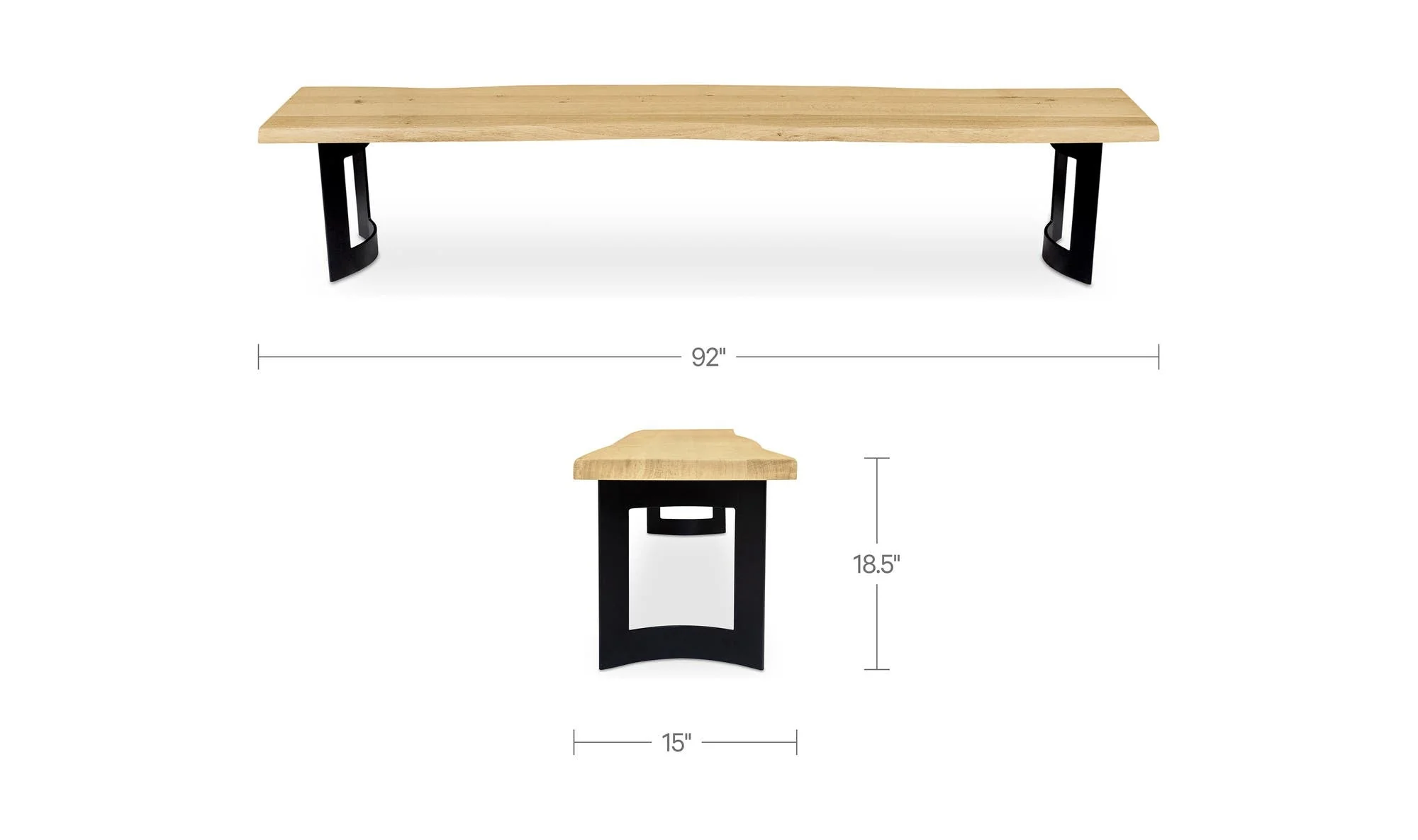 Moe's Home Bent Bench Small Oak - Image 8