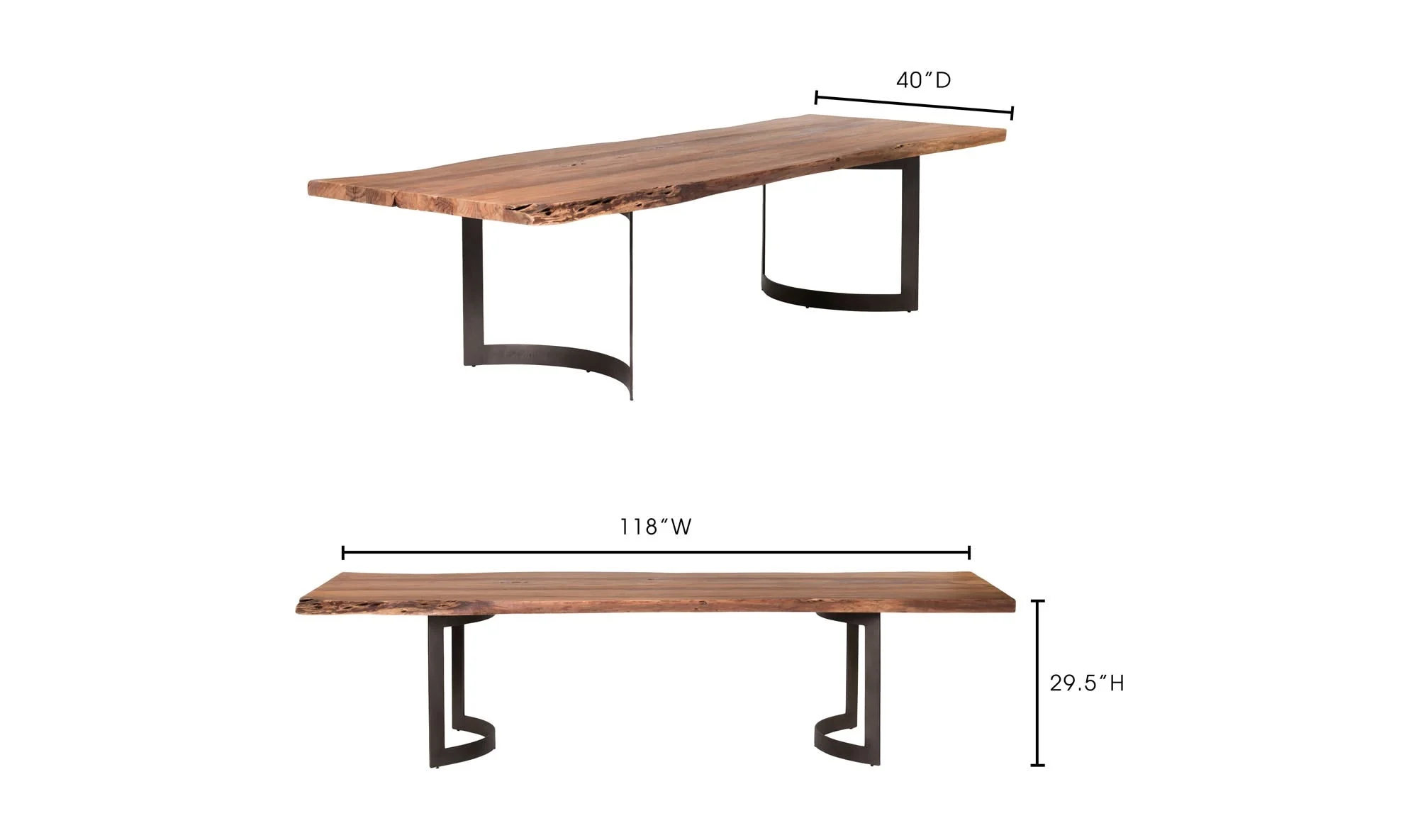 Moe's Home Bent Dining Table Large Brown - Image 9