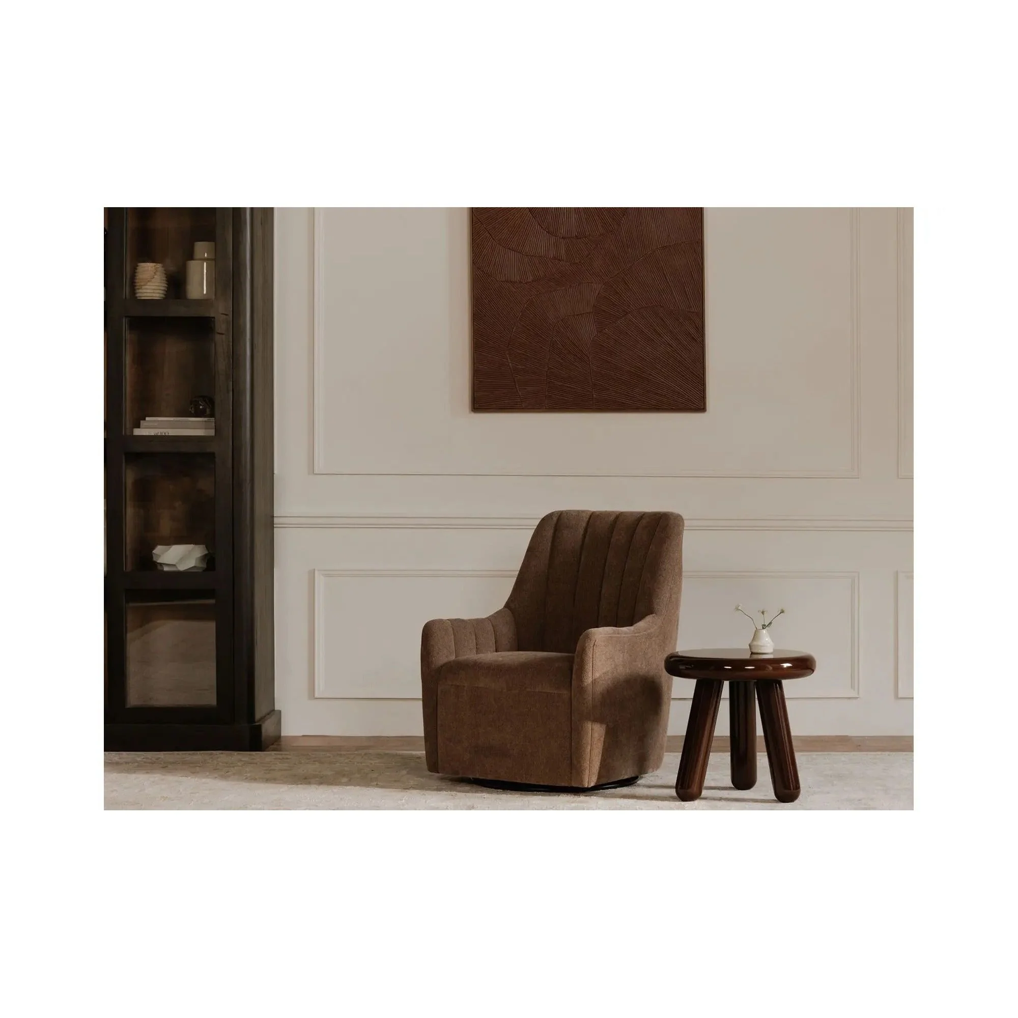 Moe's Home Collection Bowie Cool Brown Swivel Chair