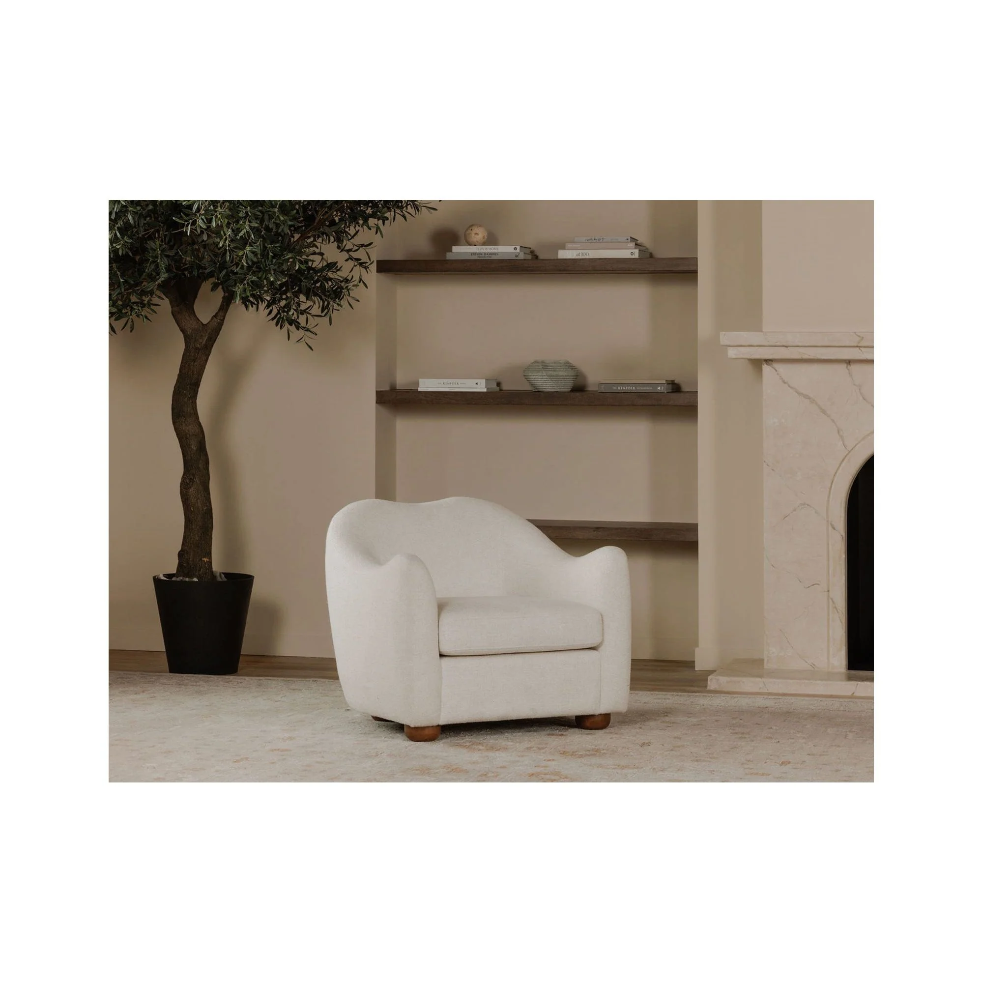 Moe's Home Collection Bria Oatmeal Accent Chair