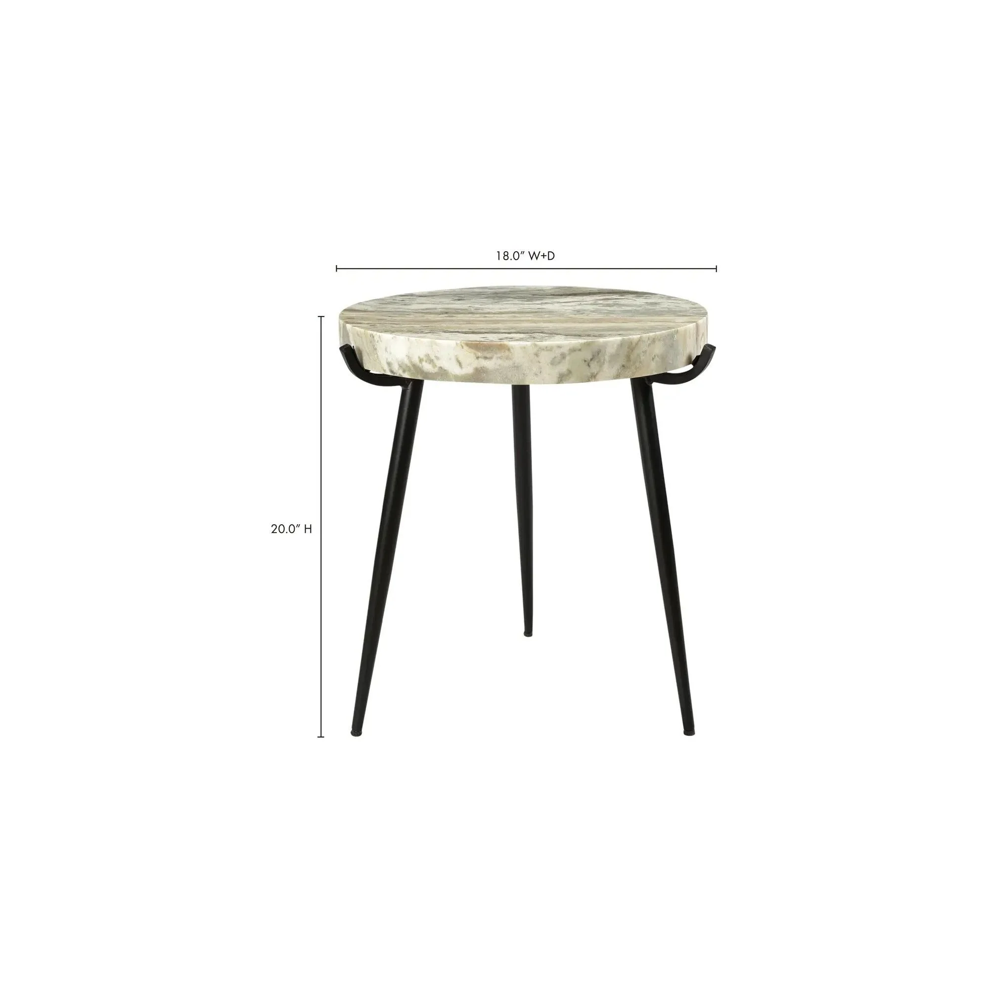Moe's Home Collection Brinley Light Brown Marble Accent Table - Image 5