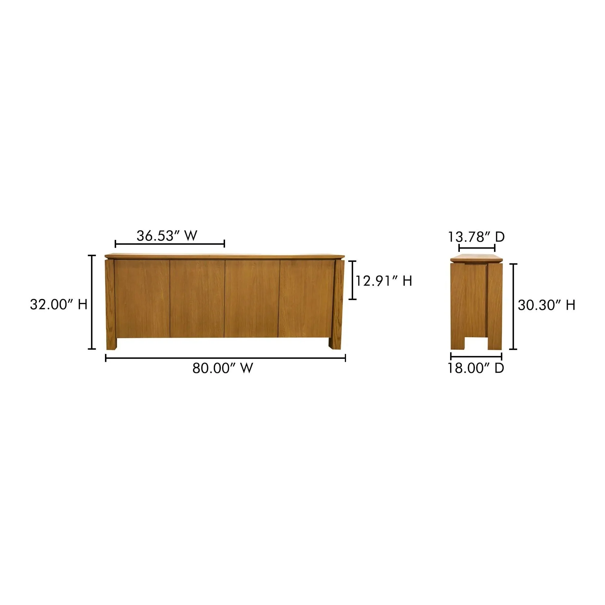 Moe's Home Collection Brook Country Oak Sideboard - Image 8