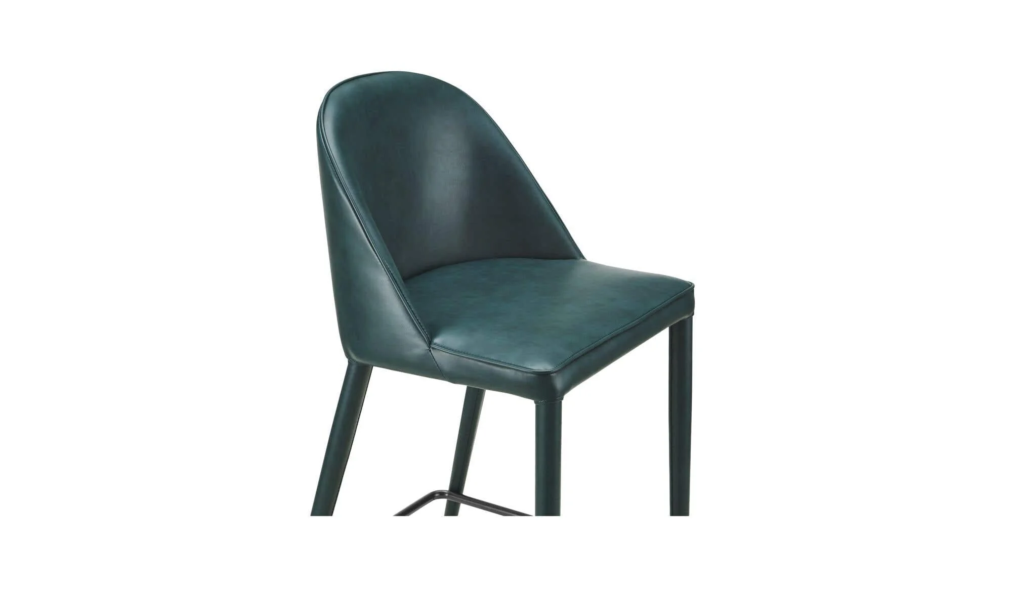 Moe's Home Burton Counter Stool Dark Teal Vegan Leather - Image 4