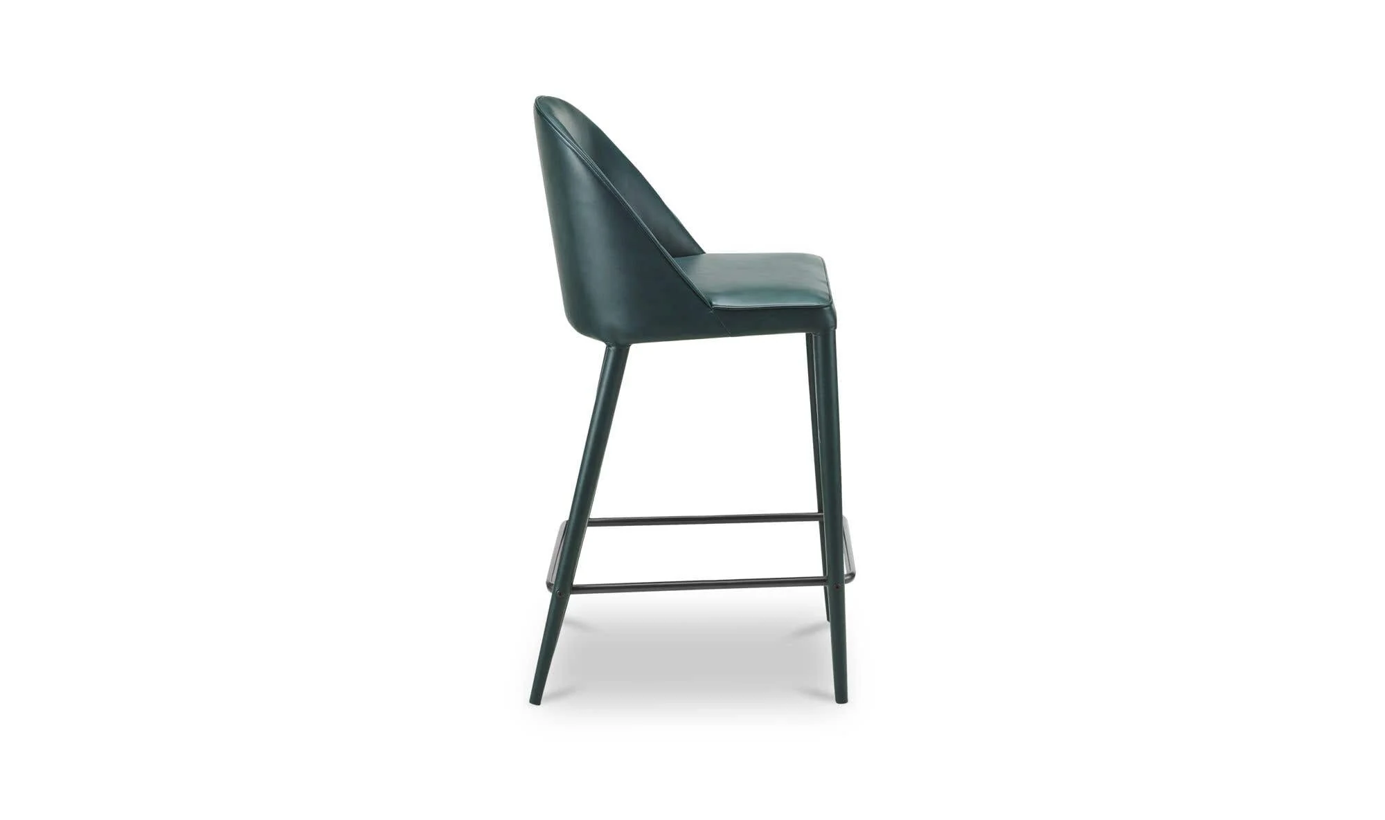 Moe's Home Burton Counter Stool Dark Teal Vegan Leather - Image 5
