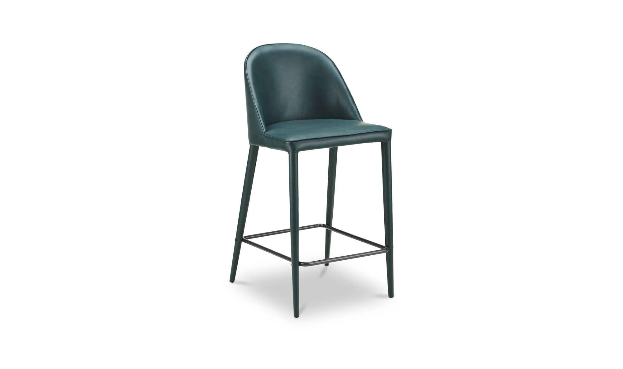 Moe's Home Burton Counter Stool Dark Teal Vegan Leather - Image 6