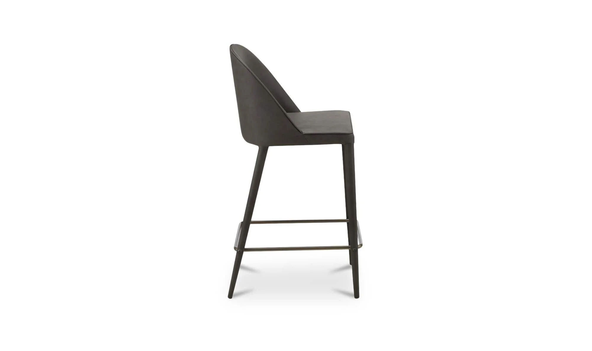 Moe's Home Burton Counter Stool Grey Vegan Leather - Image 4