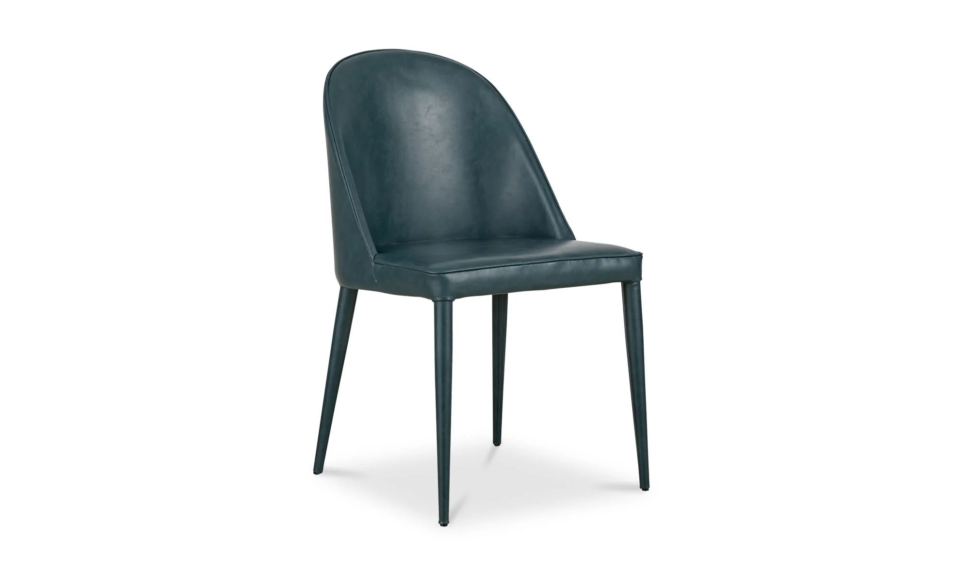 Moe's Home Burton Dining Chair Dark Teal Vegan Leather - Set Of Two - Image 10