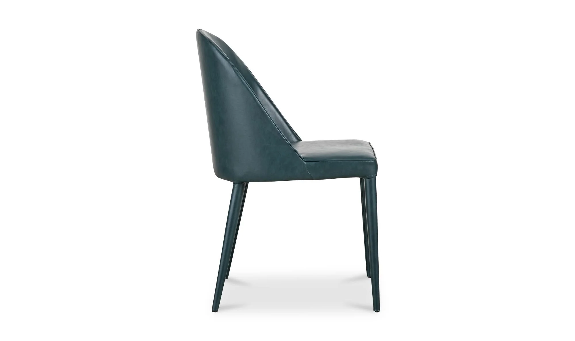 Moe's Home Burton Dining Chair Dark Teal Vegan Leather - Set Of Two - Image 11