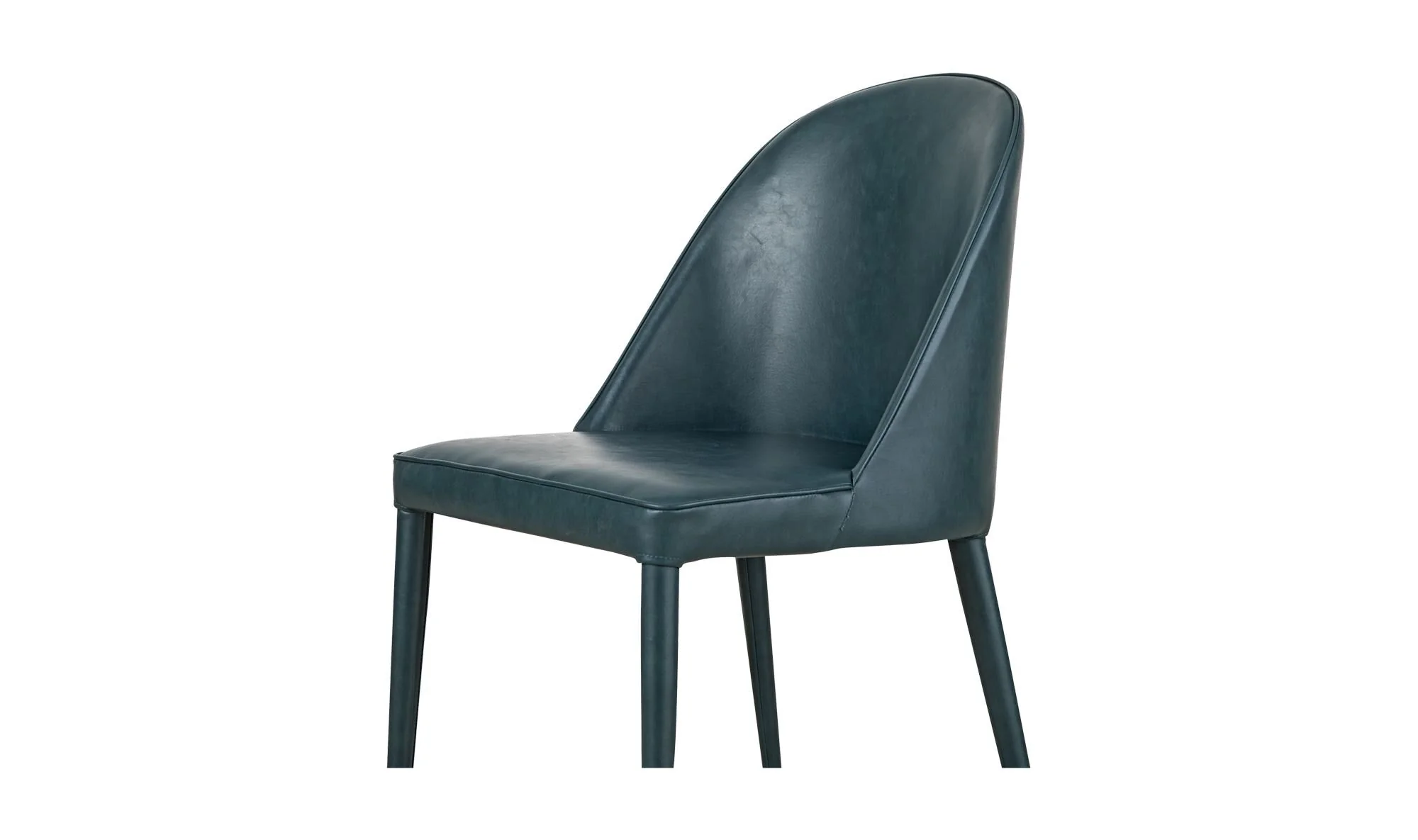 Moe's Home Burton Dining Chair Dark Teal Vegan Leather - Set Of Two - Image 13