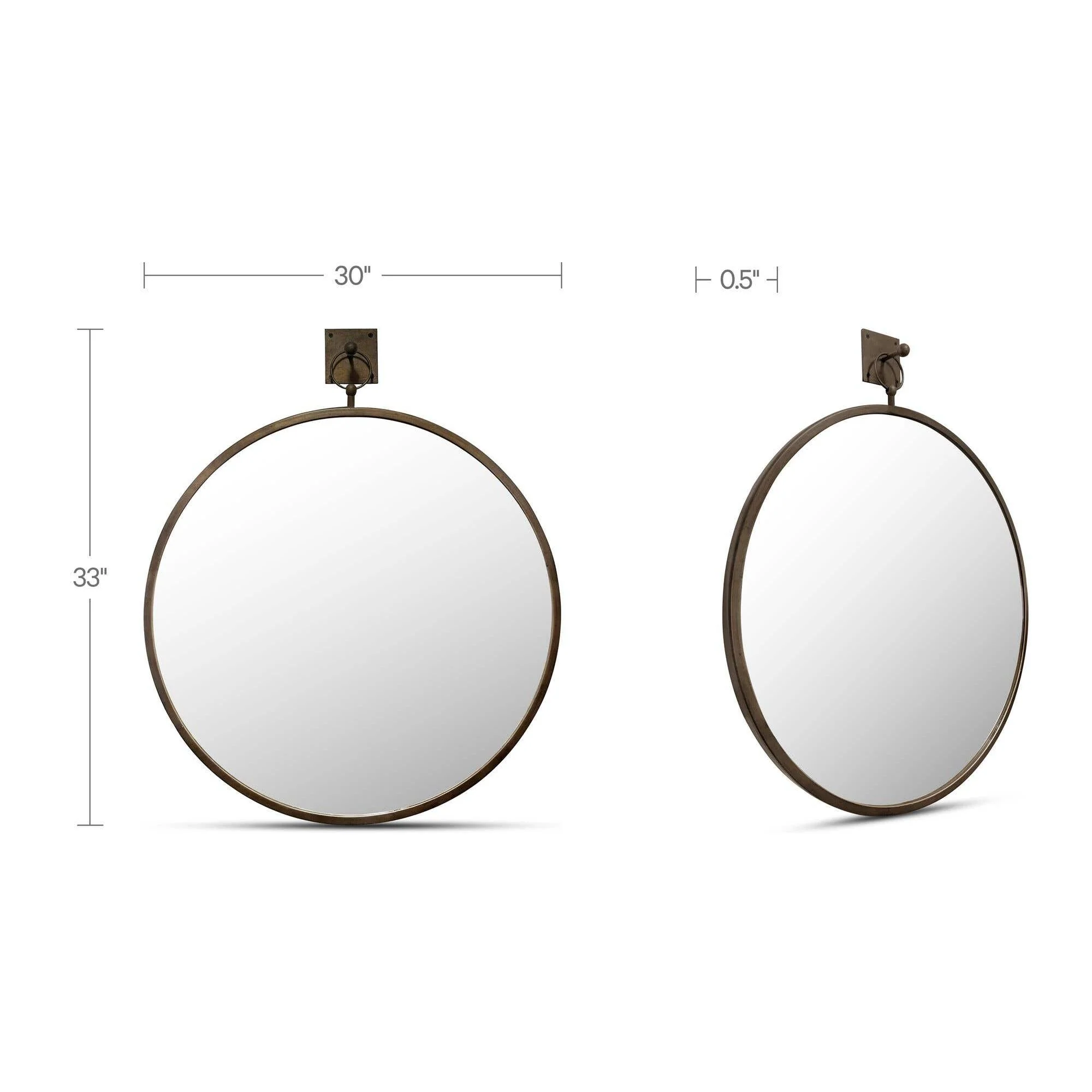 Moe's Home Cameo Mirror Aged Brass - Image 4