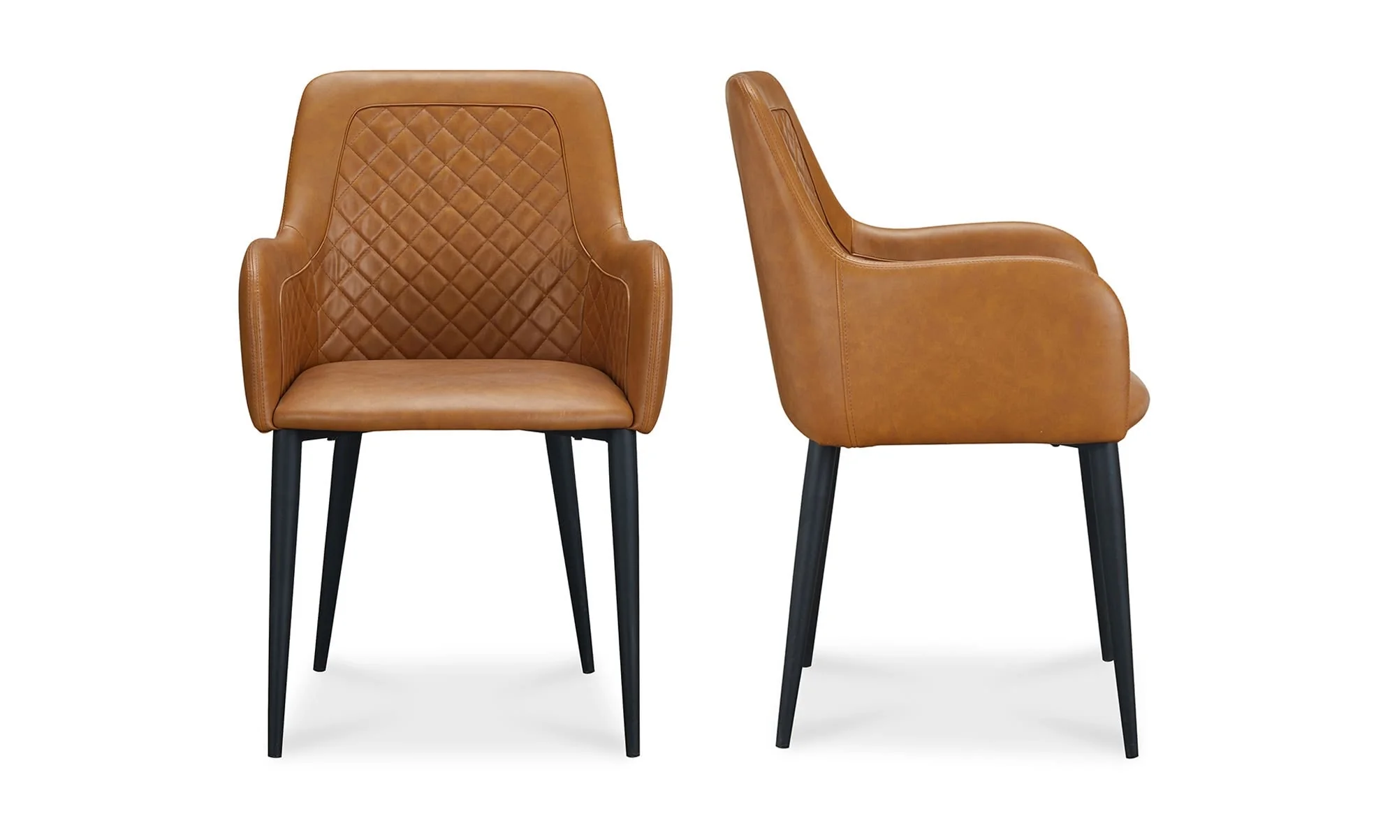 Moe's Home Cantata Dining Chair Tawny Vegan Leather - Set Of Two