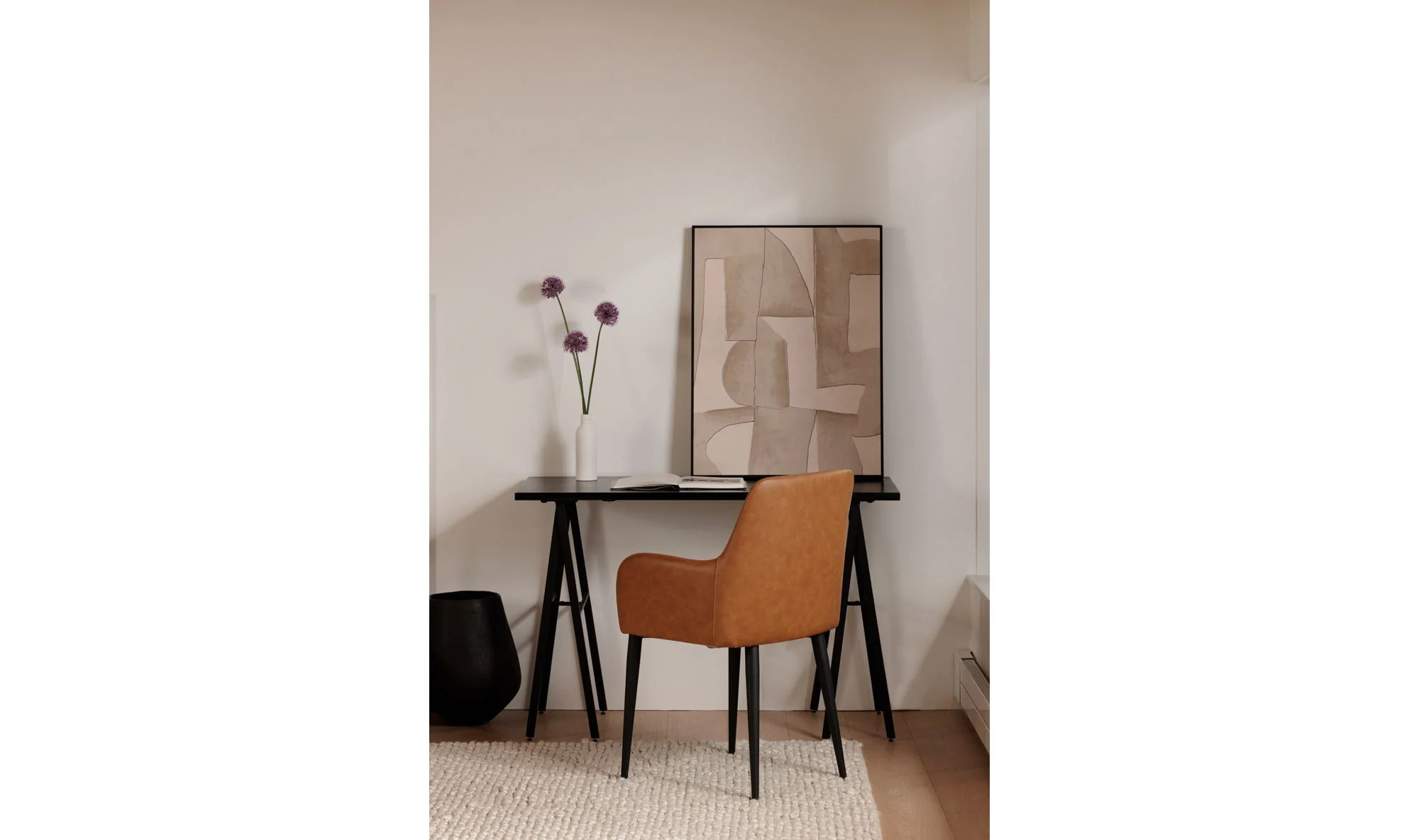 Moe's Home Cantata Dining Chair Tawny Vegan Leather - Set Of Two - Image 2