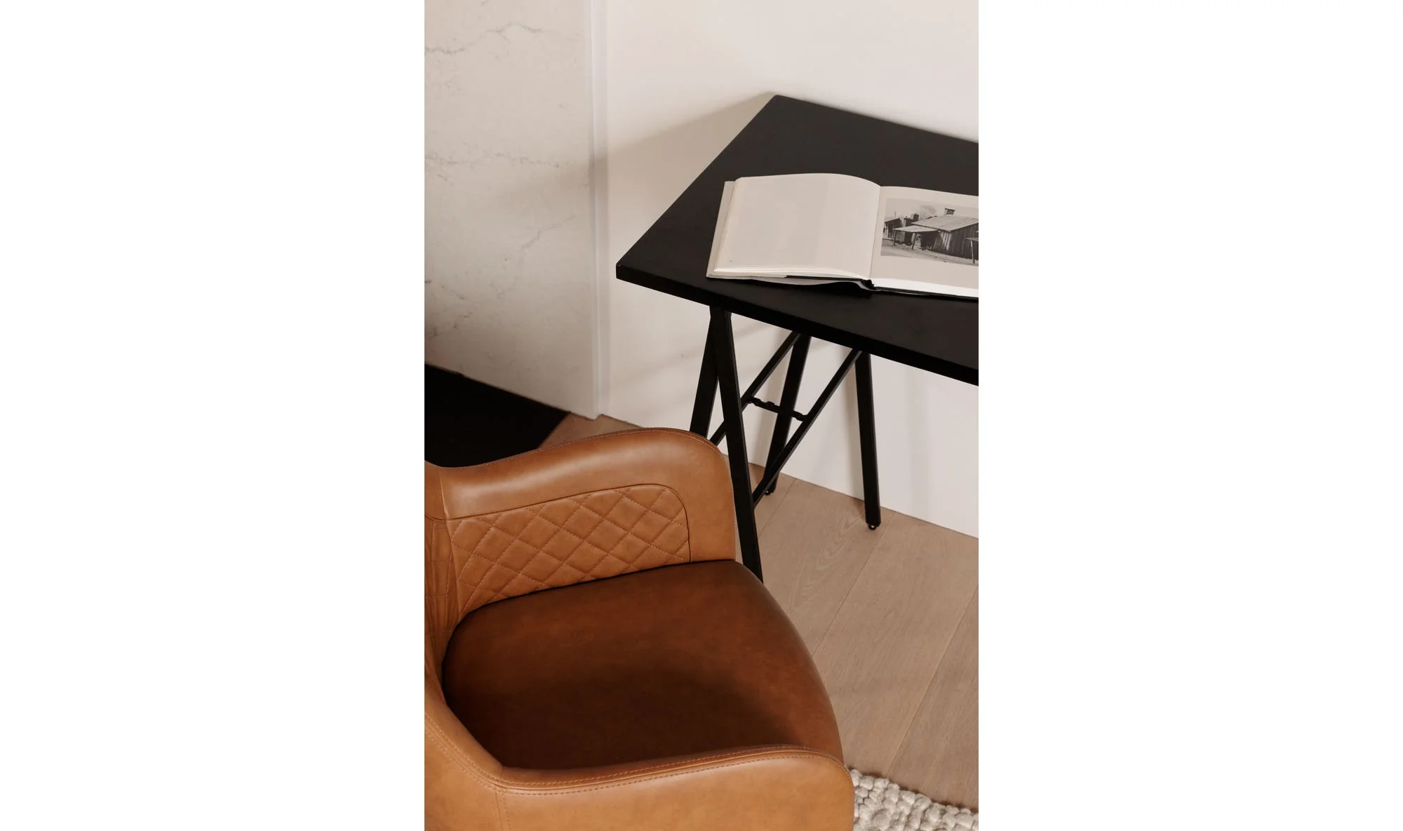 Moe's Home Cantata Dining Chair Tawny Vegan Leather - Set Of Two - Image 3