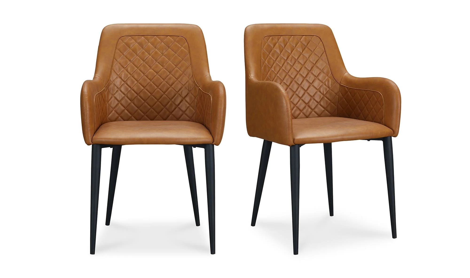 Moe's Home Cantata Dining Chair Tawny Vegan Leather - Set Of Two - Image 4