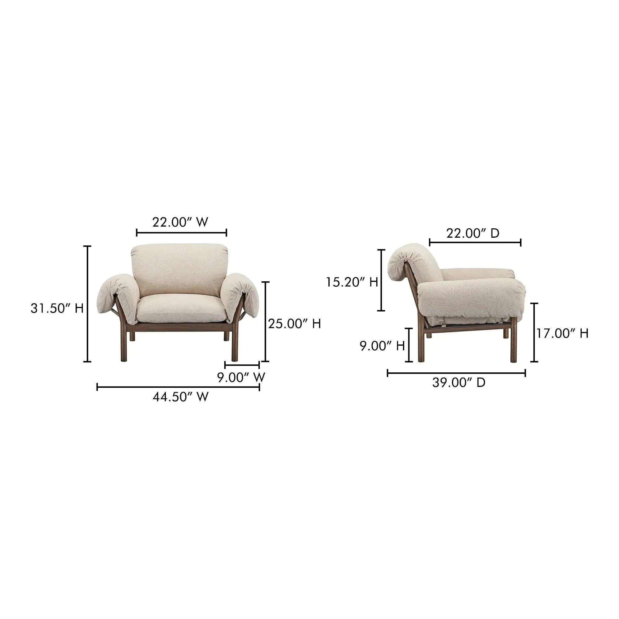 Moe's Home Collection Cardero Beige Lounge Chair - Image 10