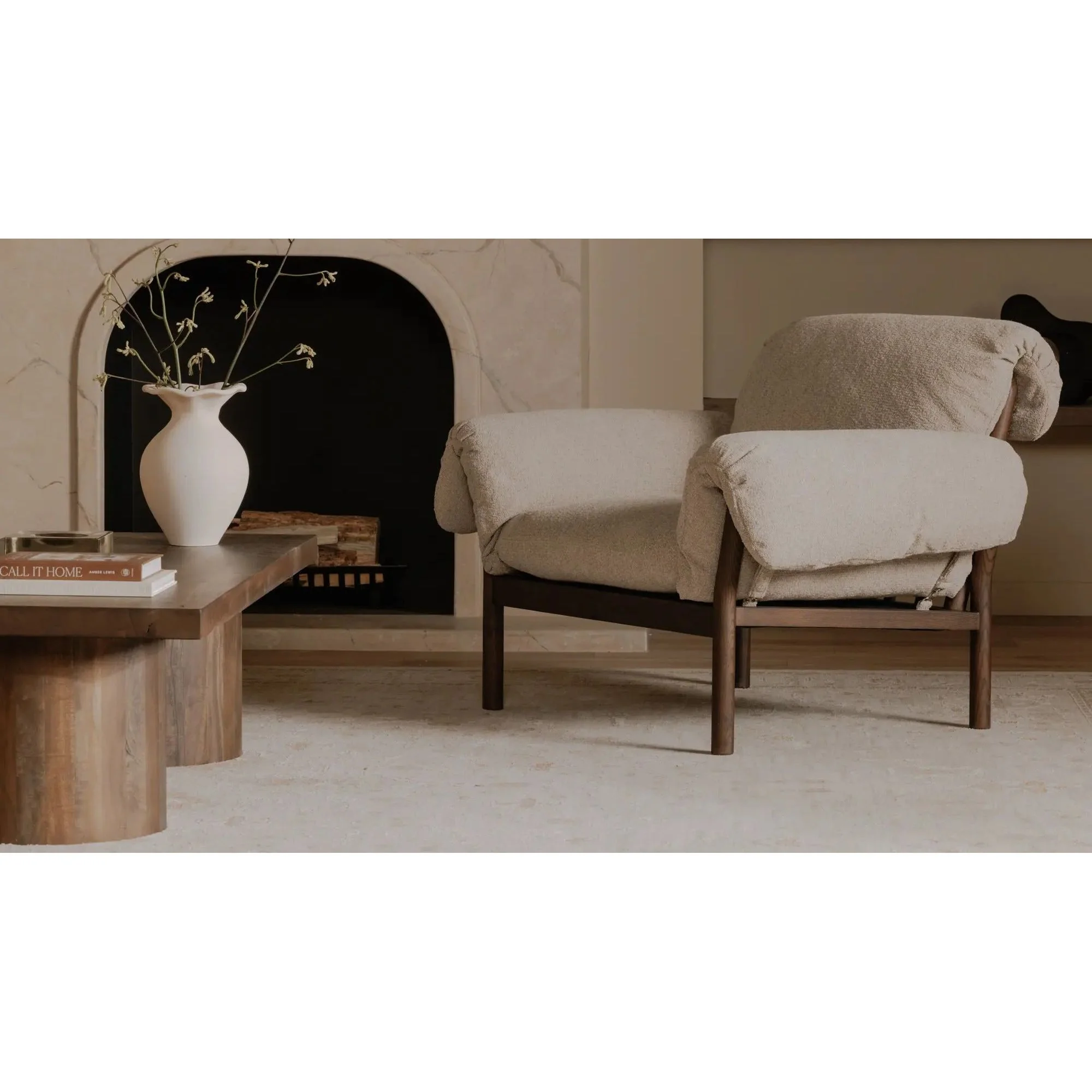 Moe's Home Collection Cardero Beige Lounge Chair - Image 3