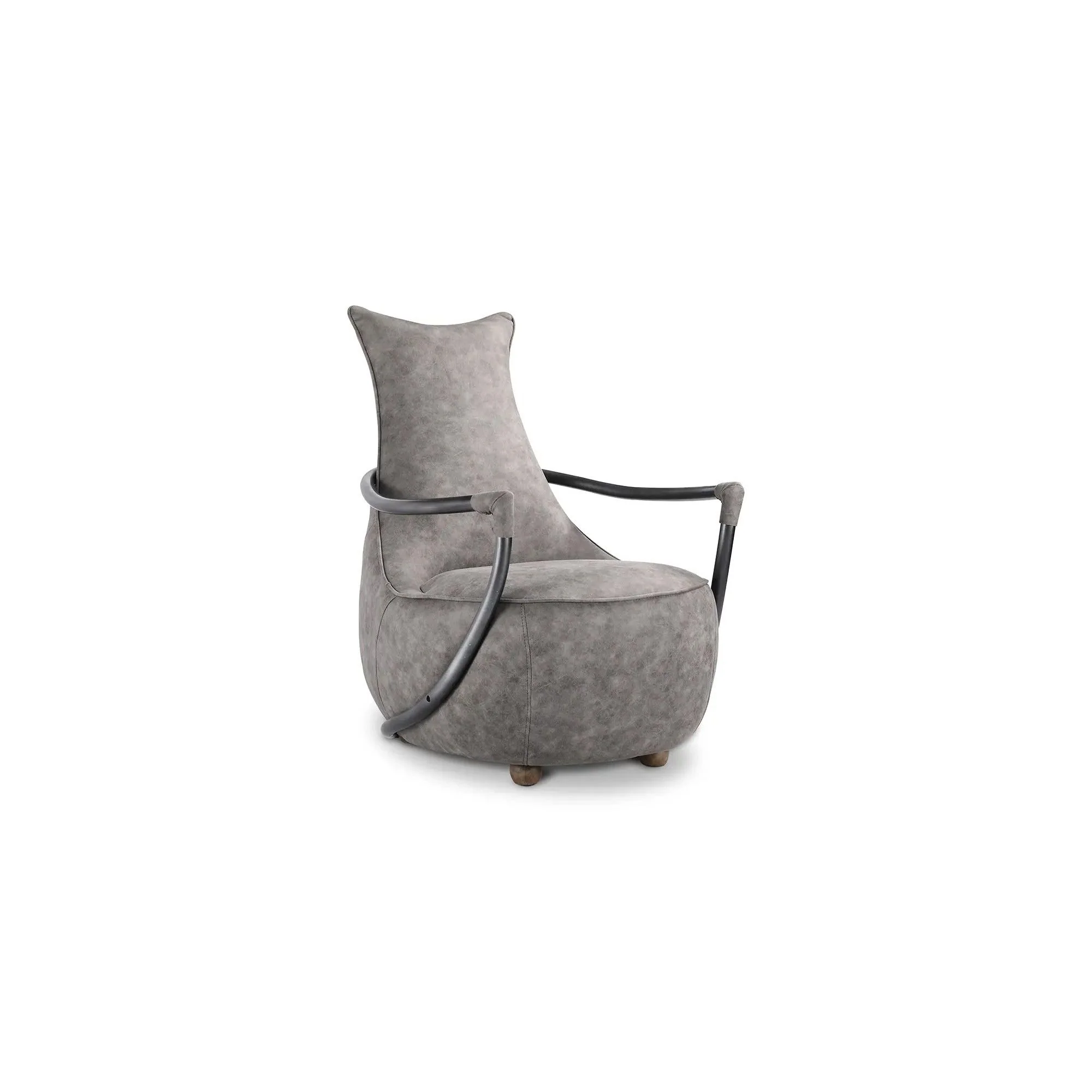Moe's Home Collection Carlisle Grey Velvet Club Chair - Image 2