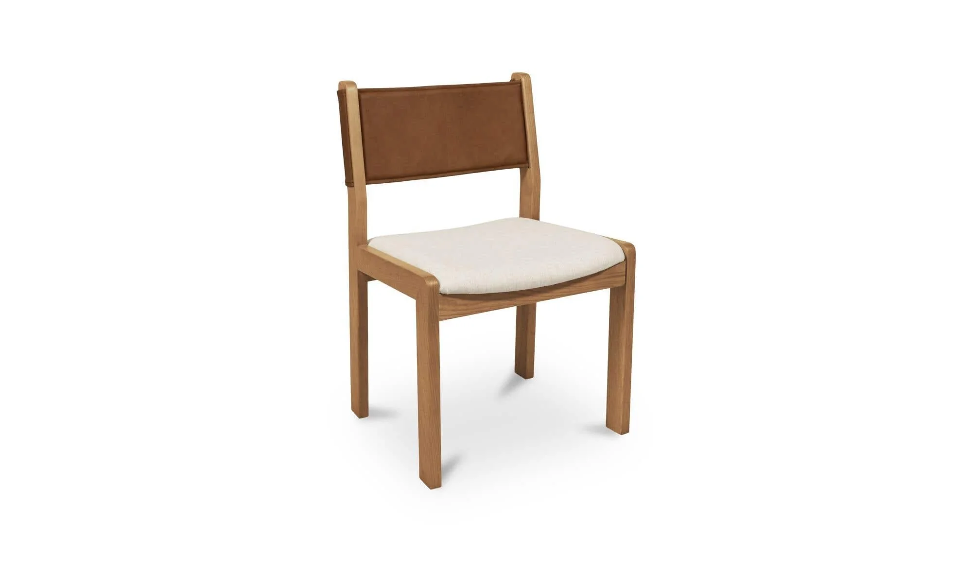 Moe's Home Carol Dining Chair Tan Leather Set of Two - Image 3