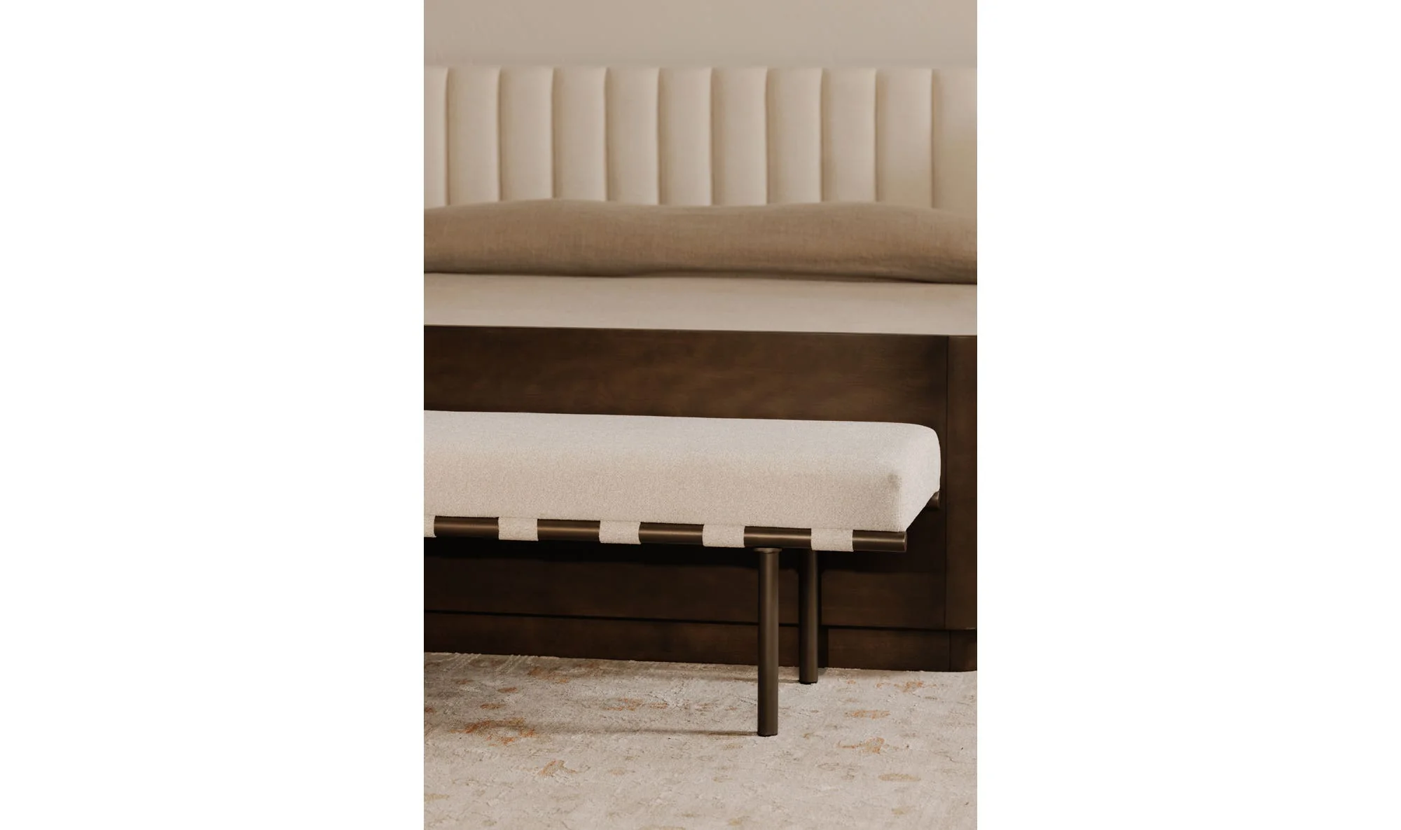 Moe's Home Carson Dining Bench Beige - Image 3