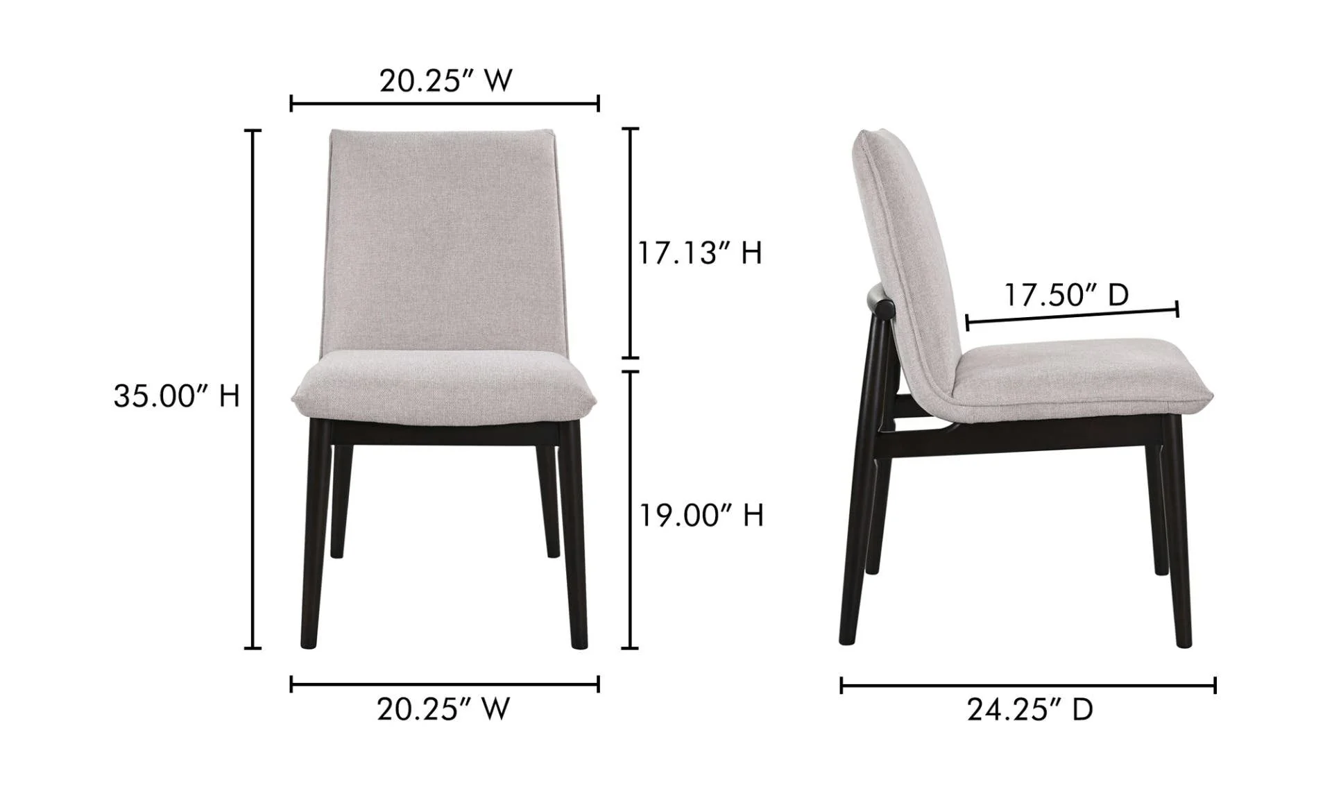 Moe's Home Charlie Dining Chair Beige– Set Of Two - Image 10