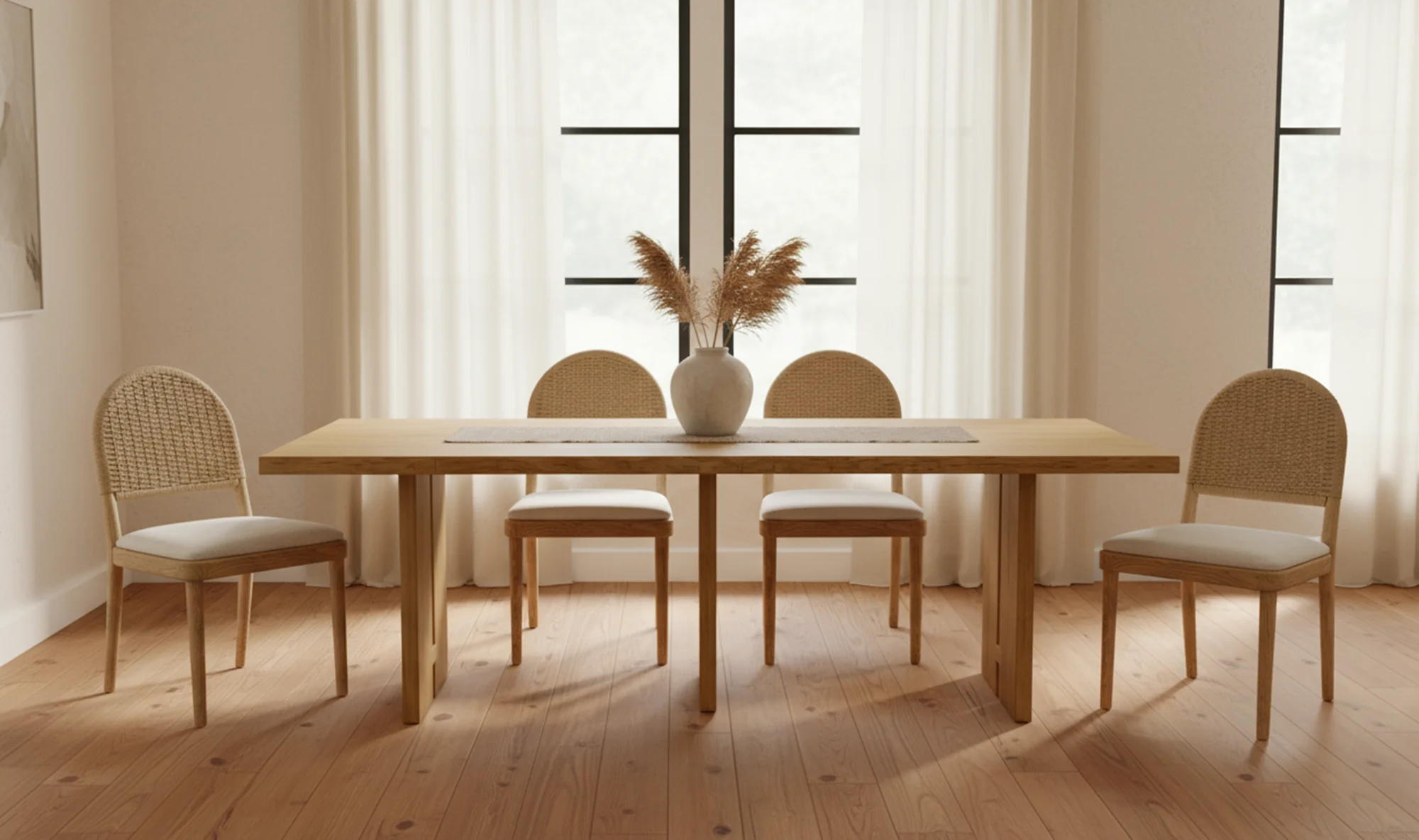 Moe's Home Claire Dining Chair Natural-Set of Two - Image 2