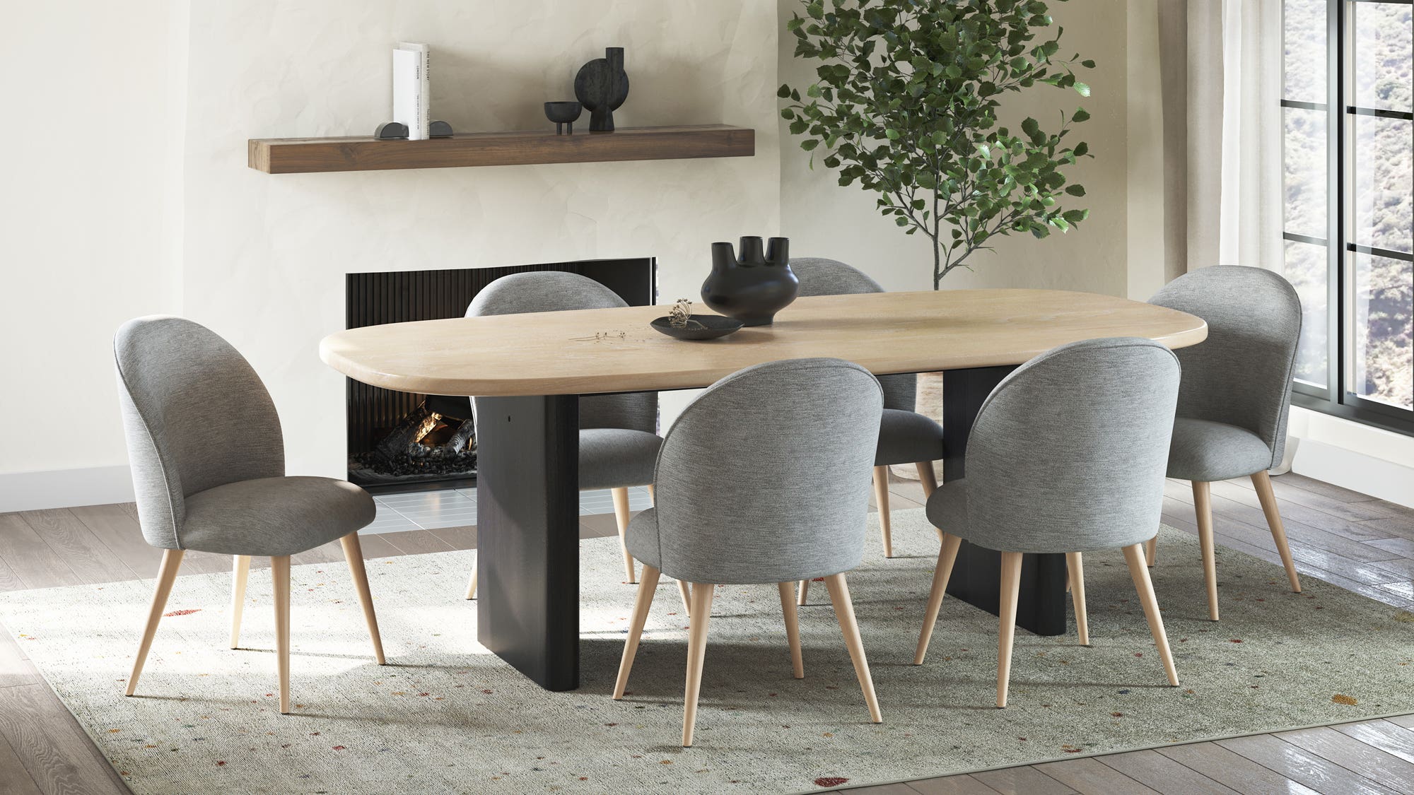 Moe's Home Clarissa Dining Chair Grey - Set Of Two - Image 2