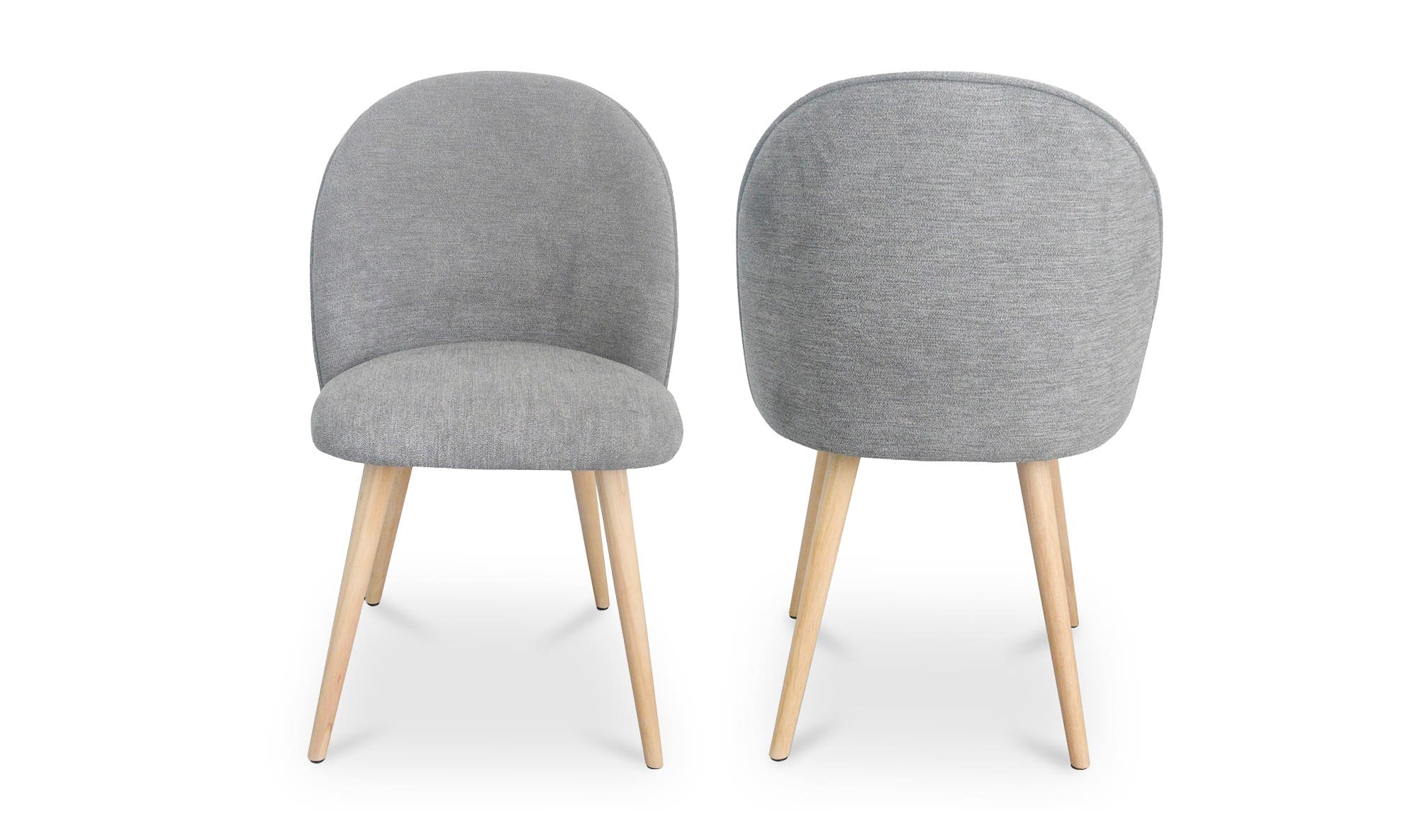 Moe's Home Clarissa Dining Chair Grey - Set Of Two - Image 3