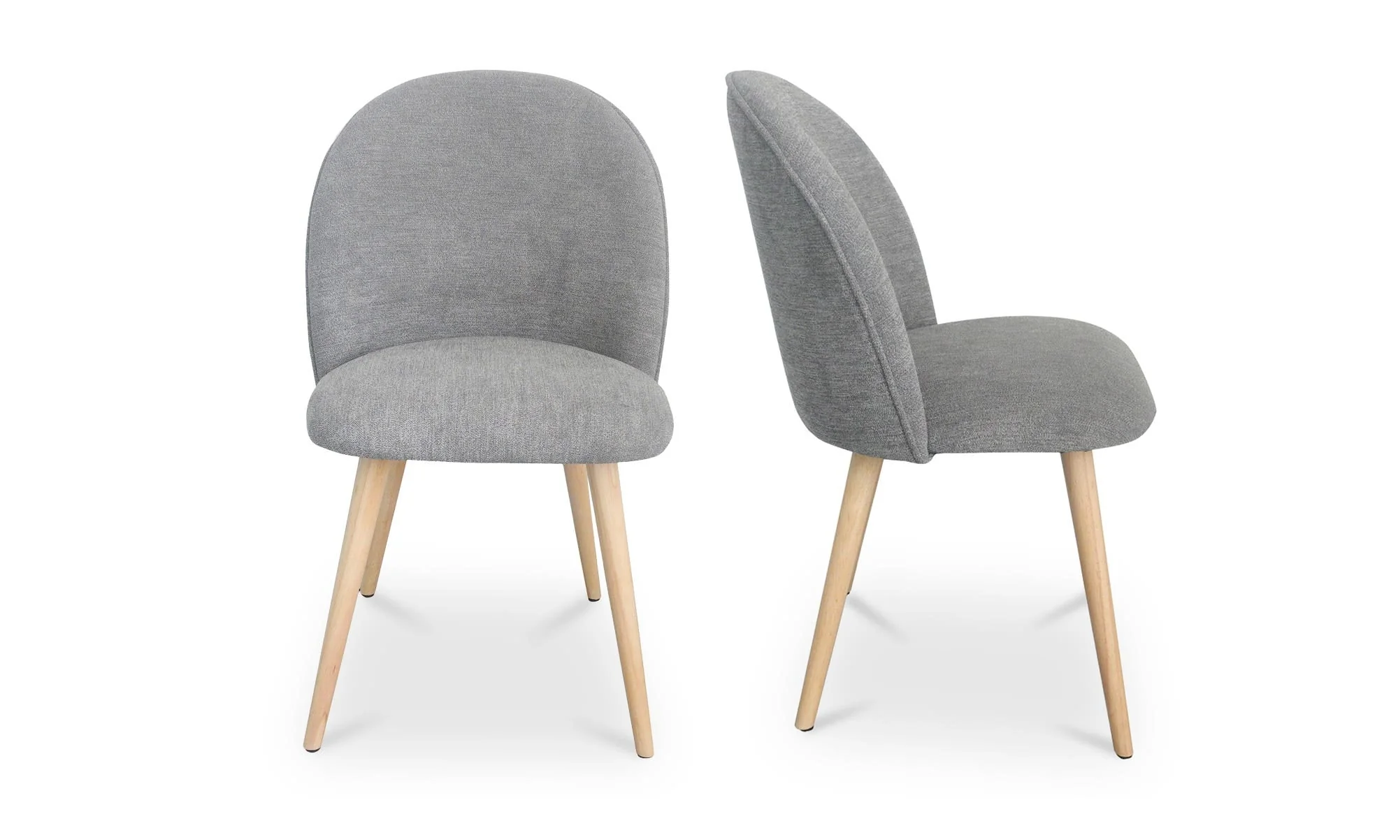 Moe's Home Clarissa Dining Chair Grey - Set Of Two - Image 4
